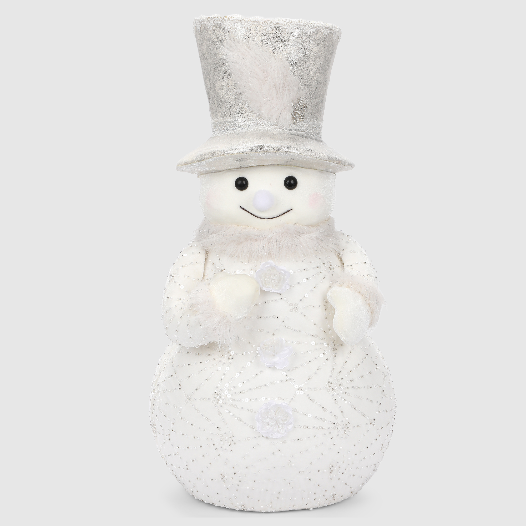 Декоративная фигура James arts снеговик в шляпе 33х33х64 см 6890₽