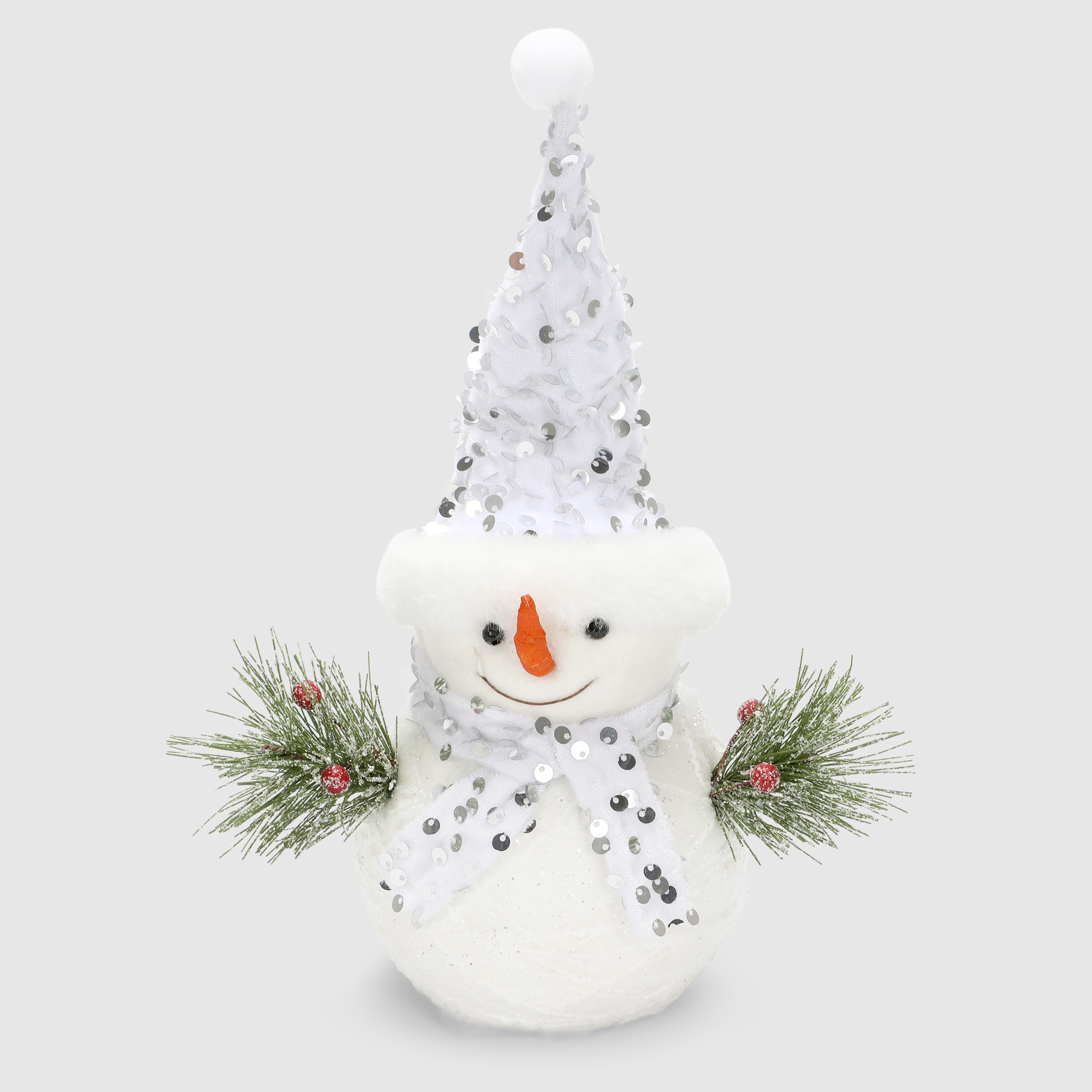 Декоративная фигура James arts снеговик с ёлочками 20х14х25 см 659₽