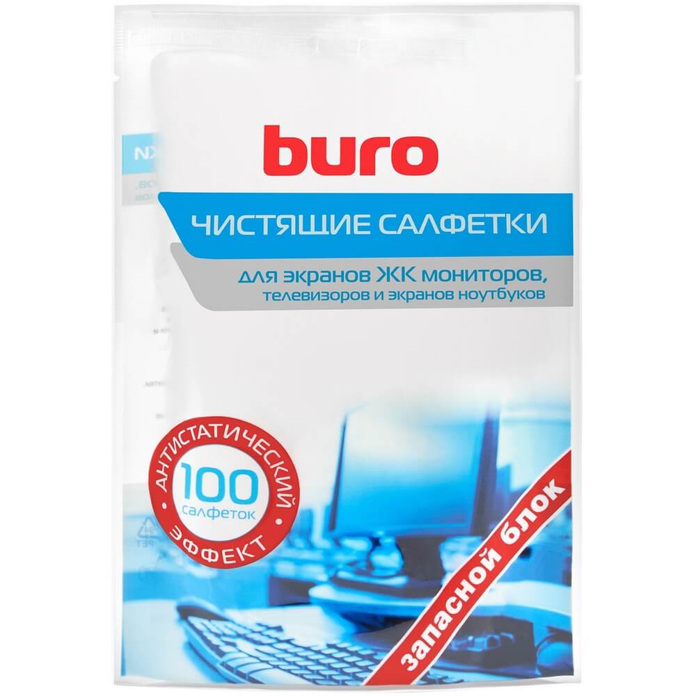 Влажные салфетки Buro BU-Zscreen для экранов, 100 шт (817446)