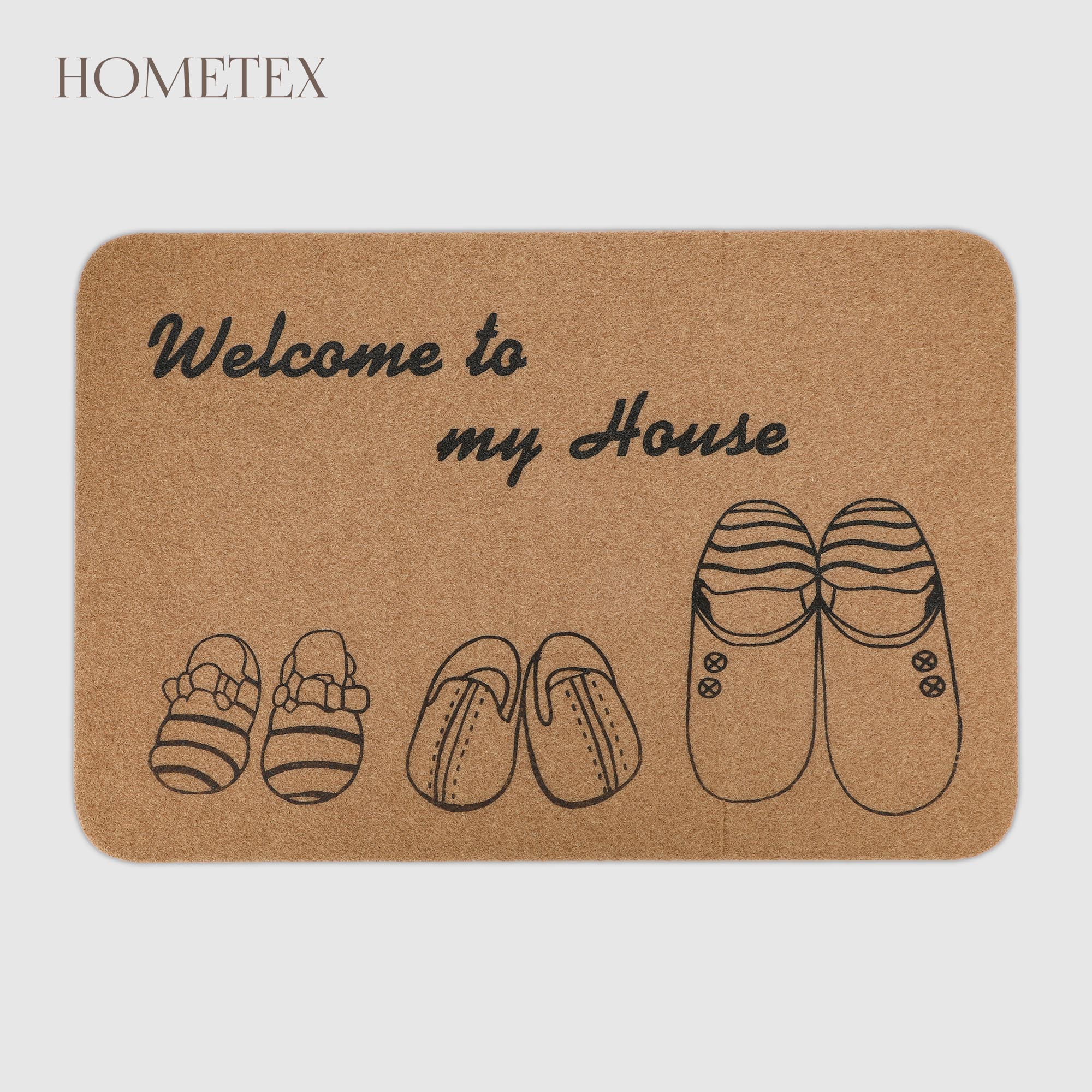 Коврик придверный Hometex бежевый с рисунком 60x90 см 399₽