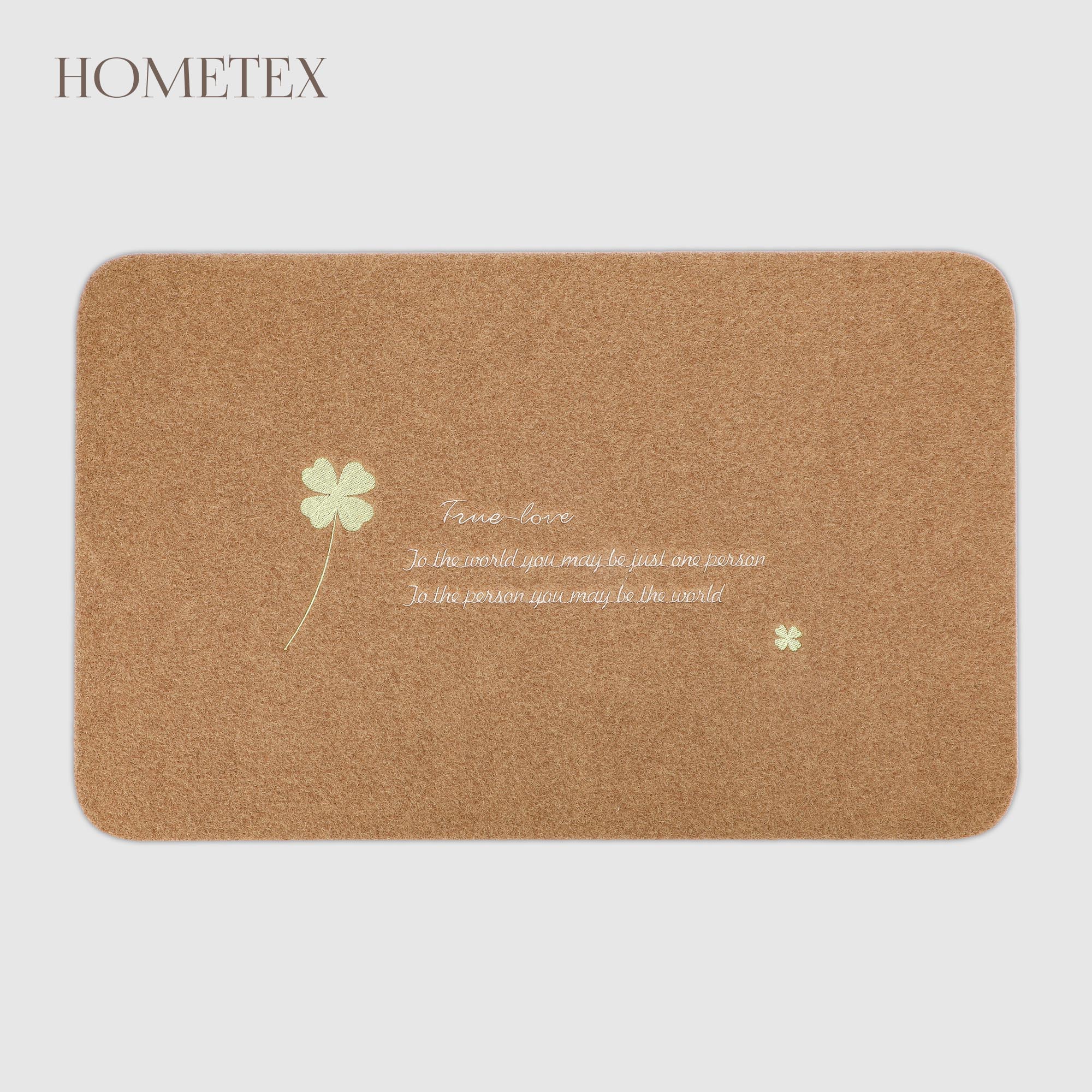 Коврик придверный Hometex бежевый вышивка 50x80 см 329₽