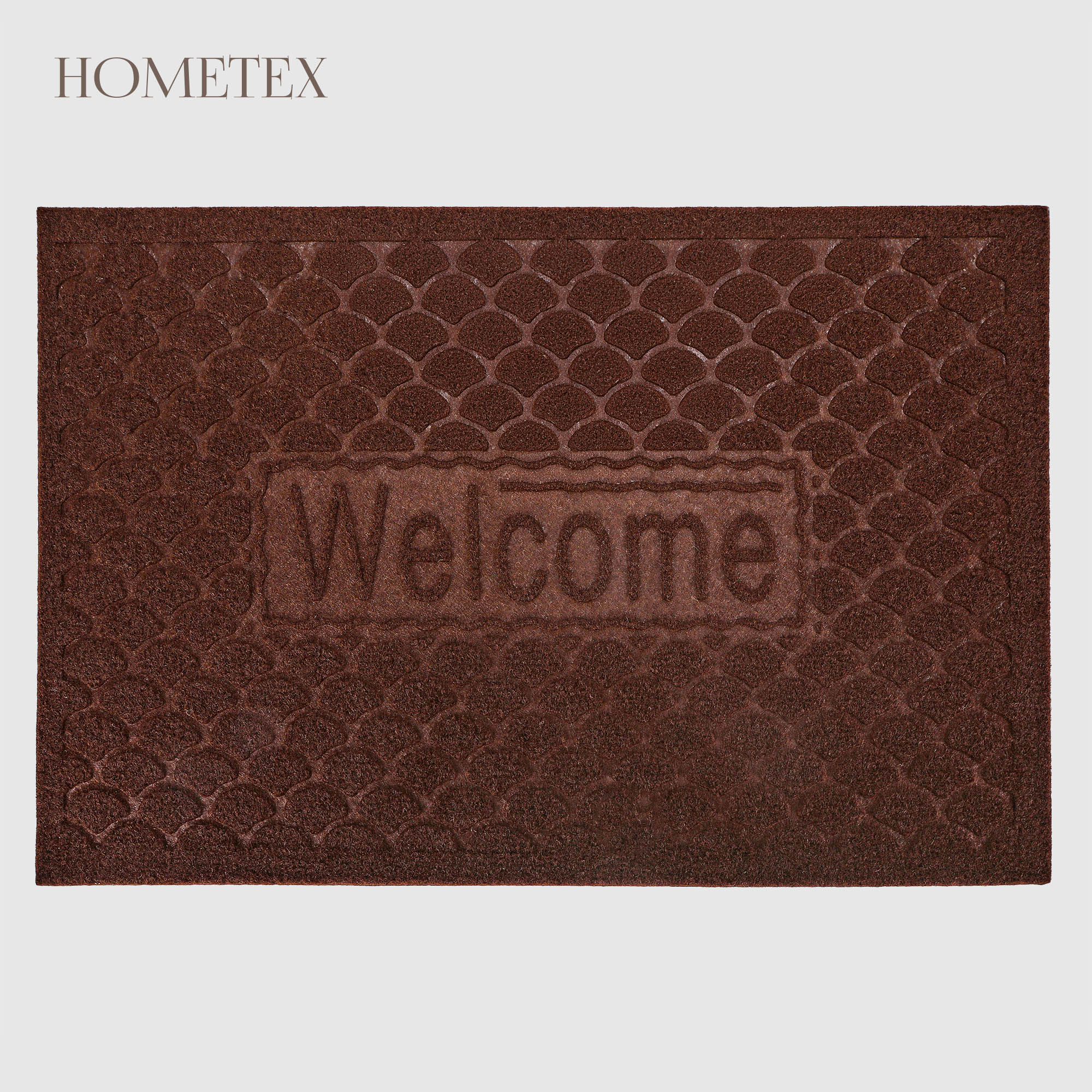 Коврик придверный Hometex коричневый, горячее тиснение 40x60 см