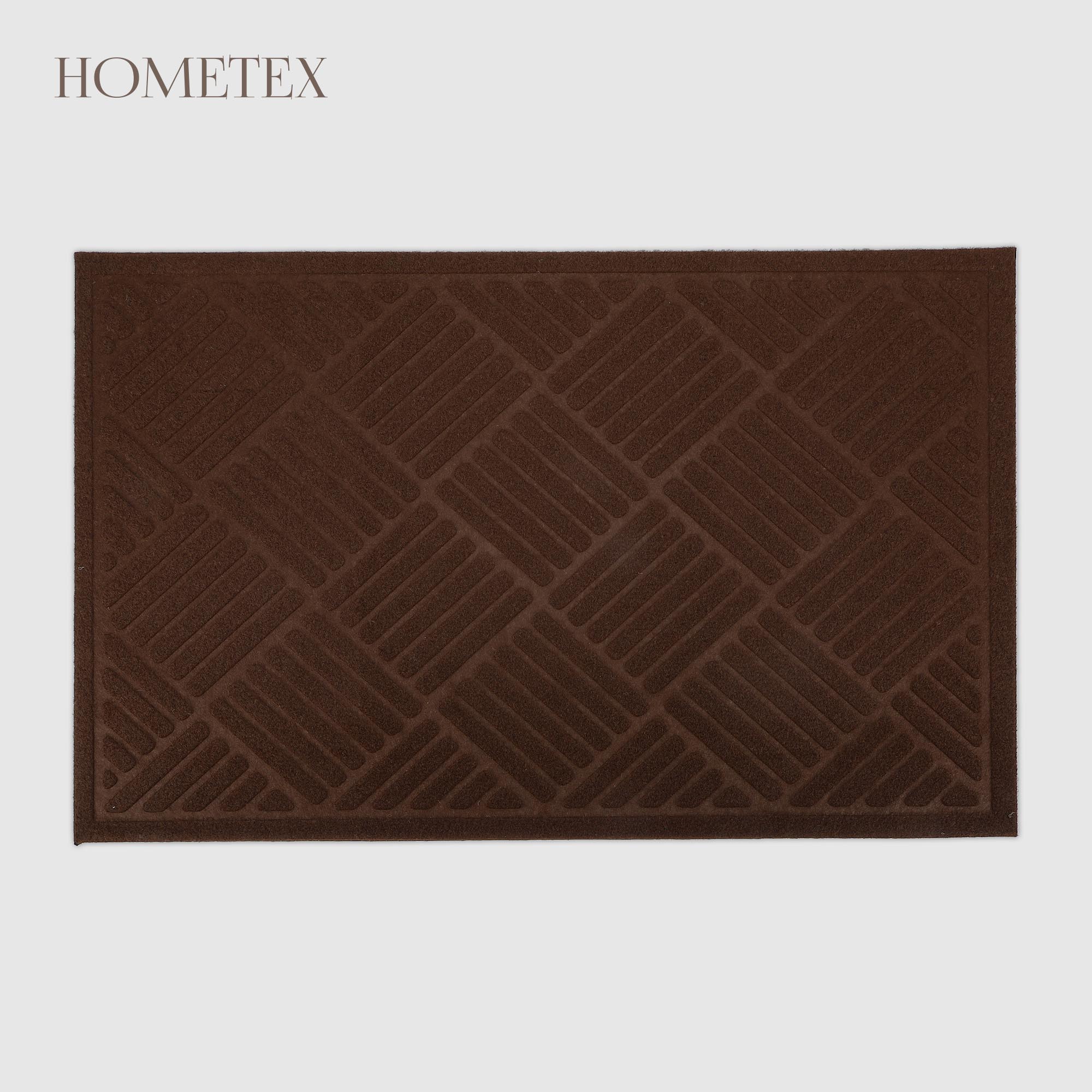 Коврик придверный Hometex коричневый горячее тиснение 50x80 см 279₽