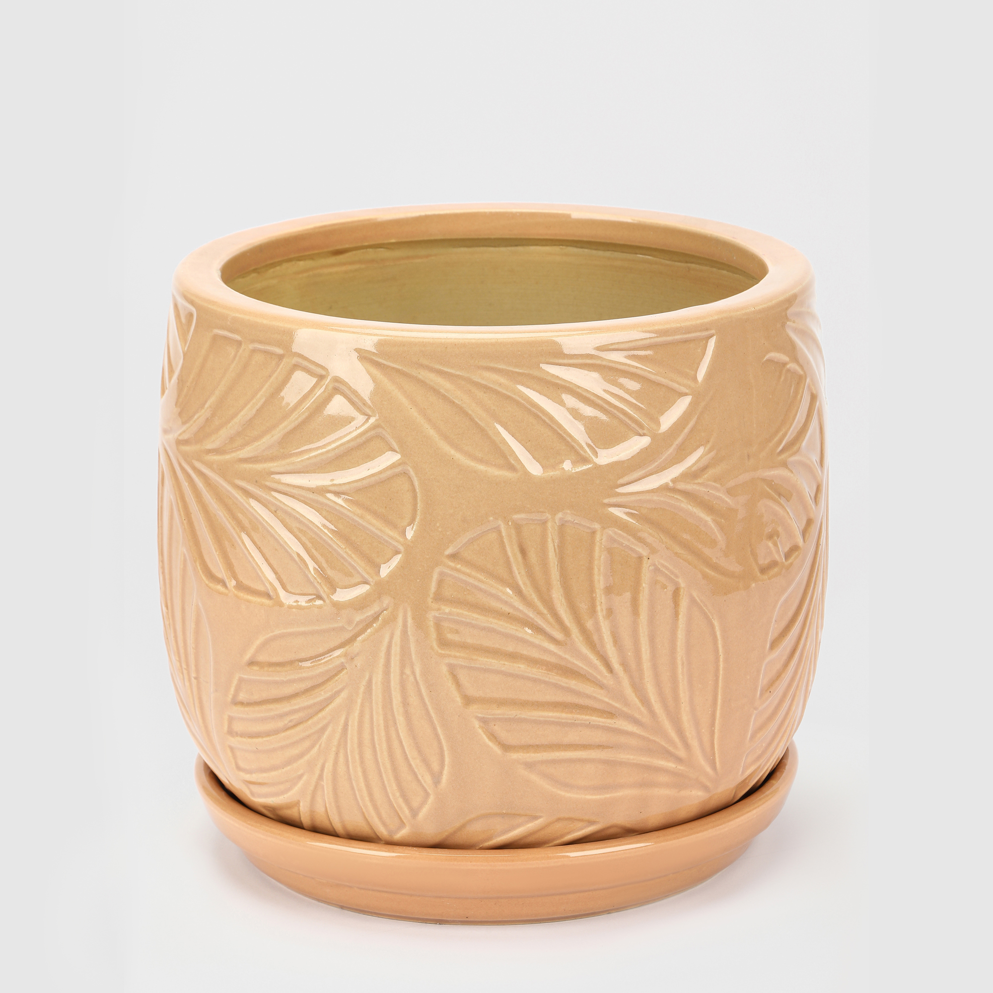 Горшок для цветов с поддоном Viet Thanh Бежевый лист d26 1290₽