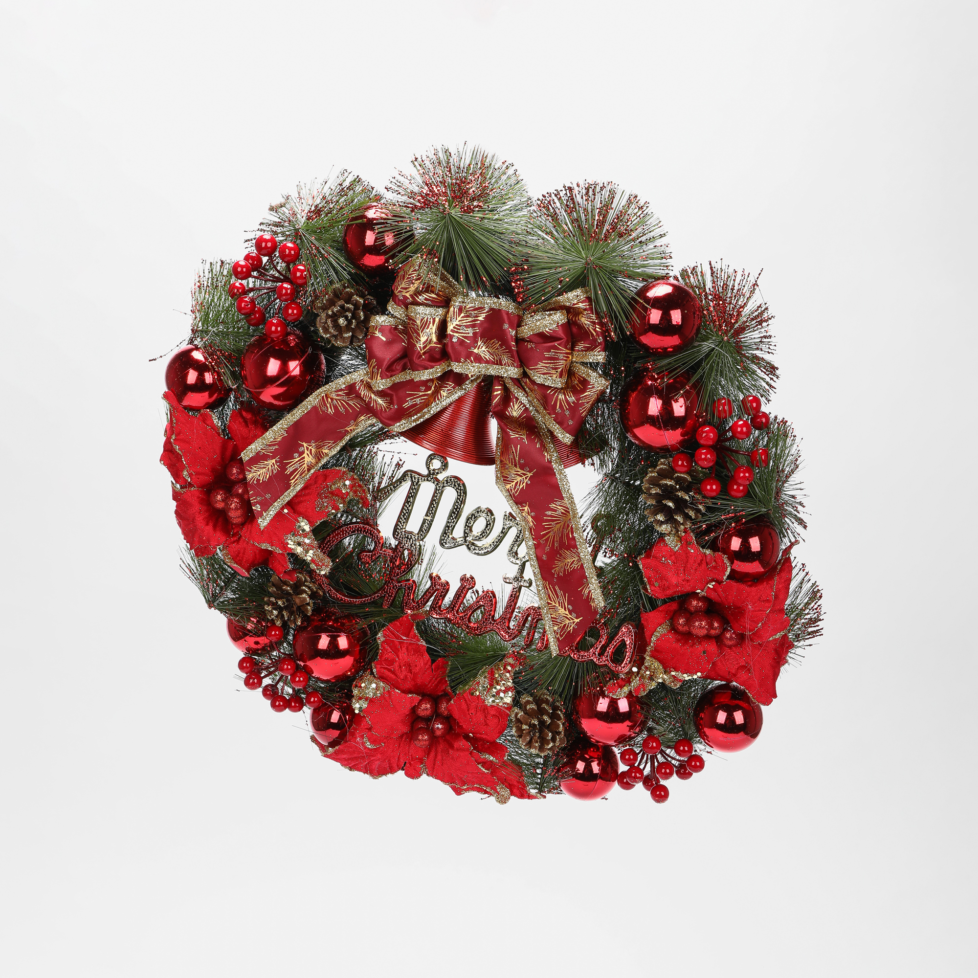 Рождественский венок Yiwu E-commerce красный 50 см 2090₽