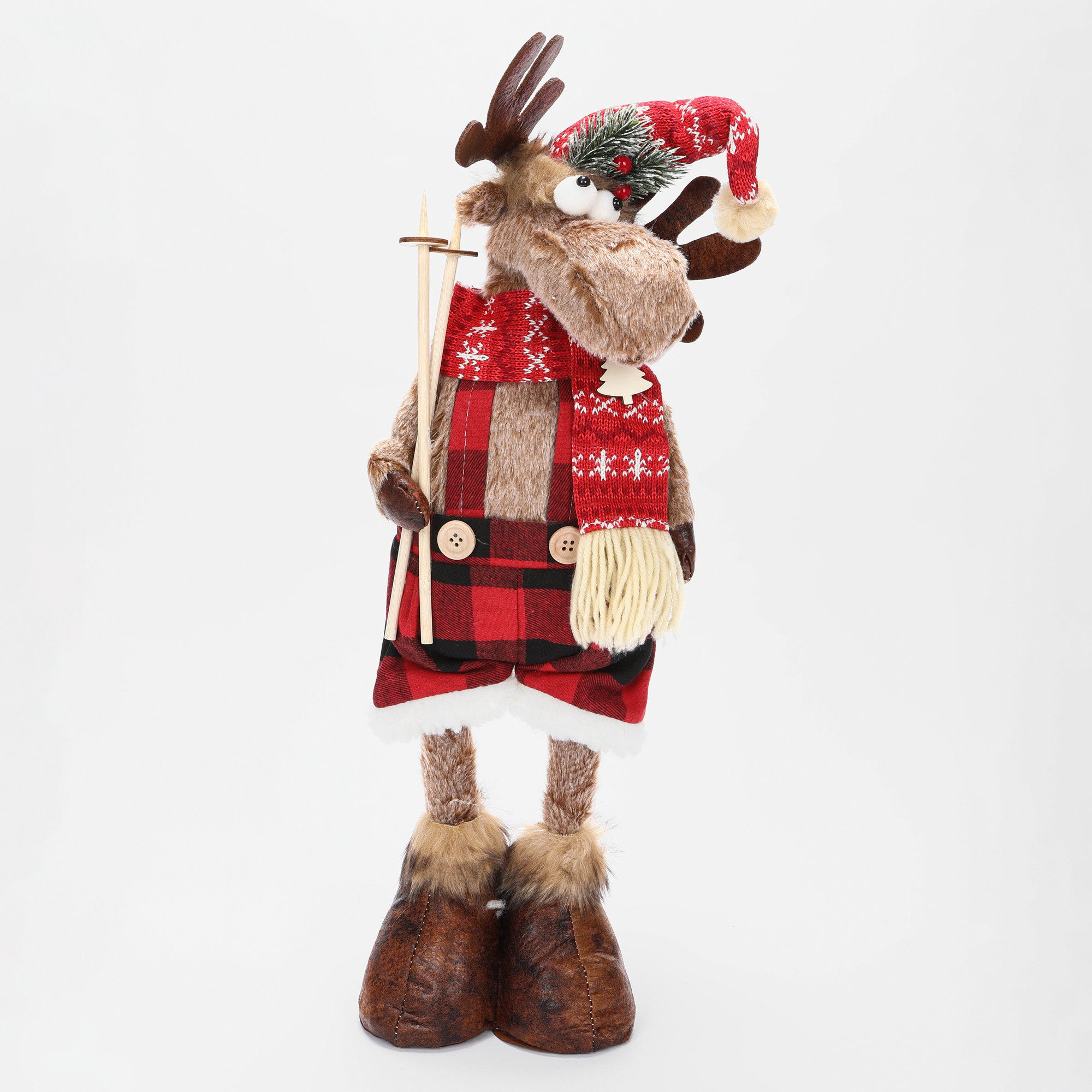 Олень декоративный Yiwu E-commerce с лыжными палками 23х125х60 см 1590₽