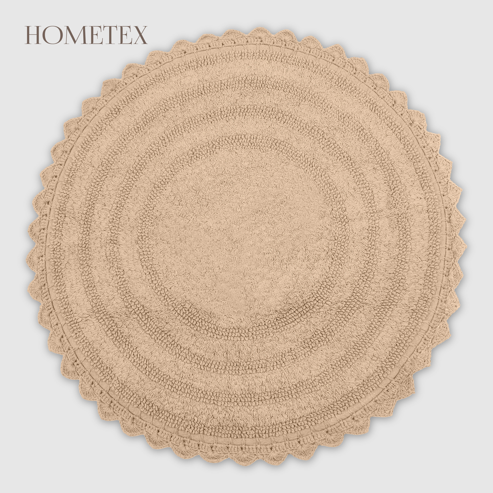 Коврик для ванной круглый Hometex 60 см песочный