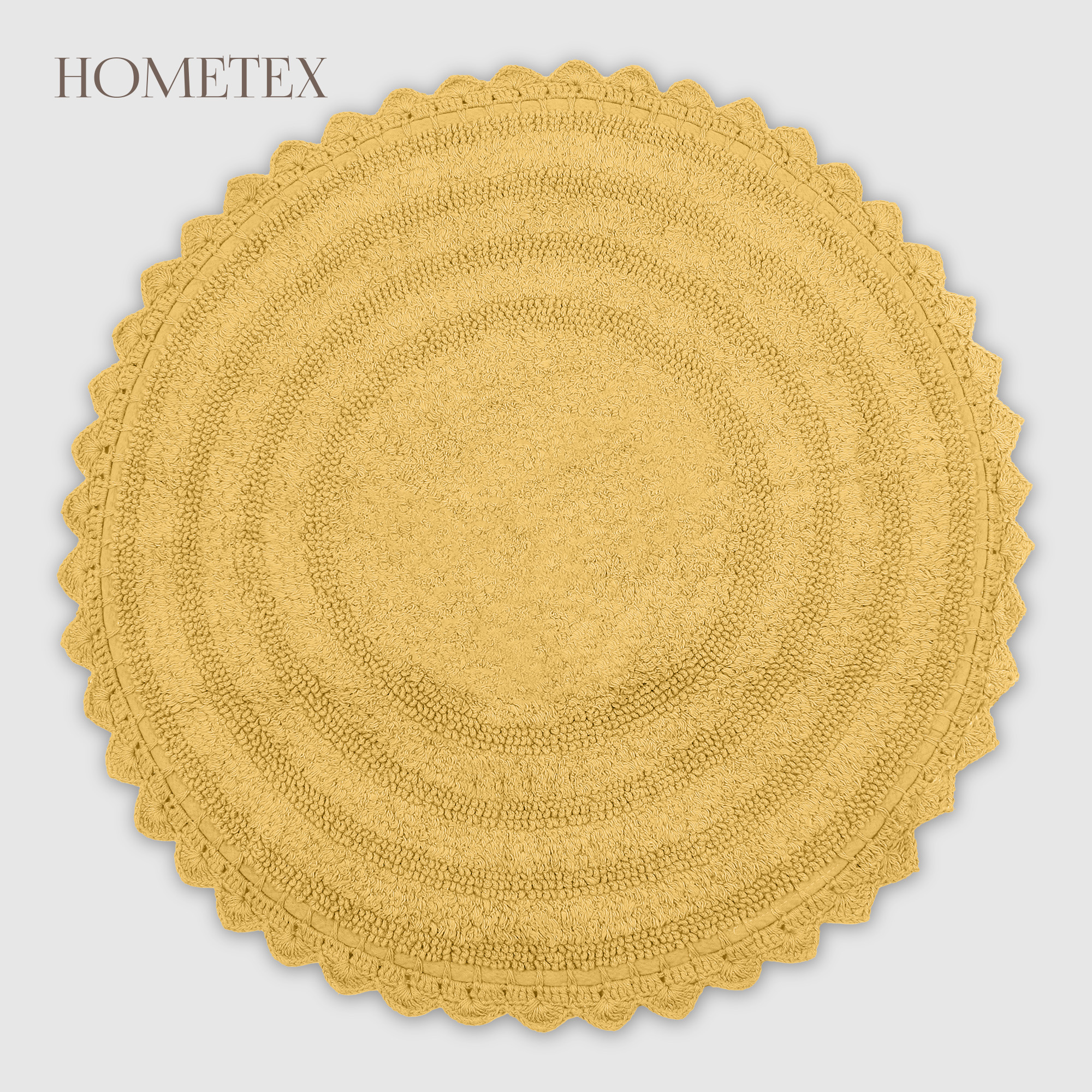 Коврик для ванной круглый Hometex 60 см горчичный