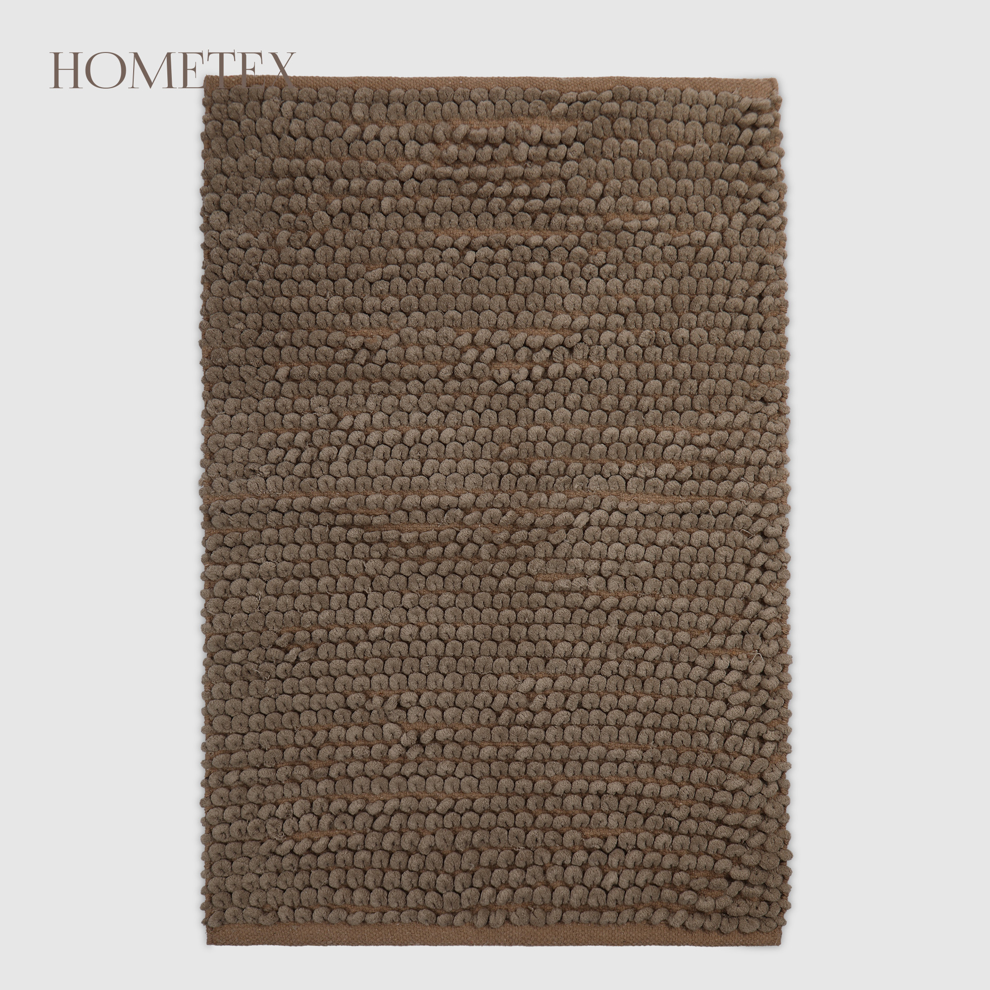 Коврик для ванной Hometex 60х90 см с помпонами бежевый