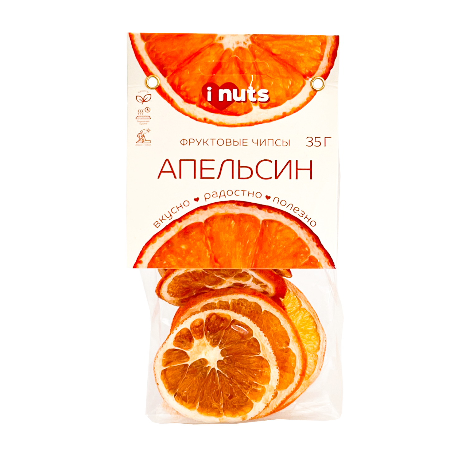 Чипсы апельсиновые iNutz 35 г