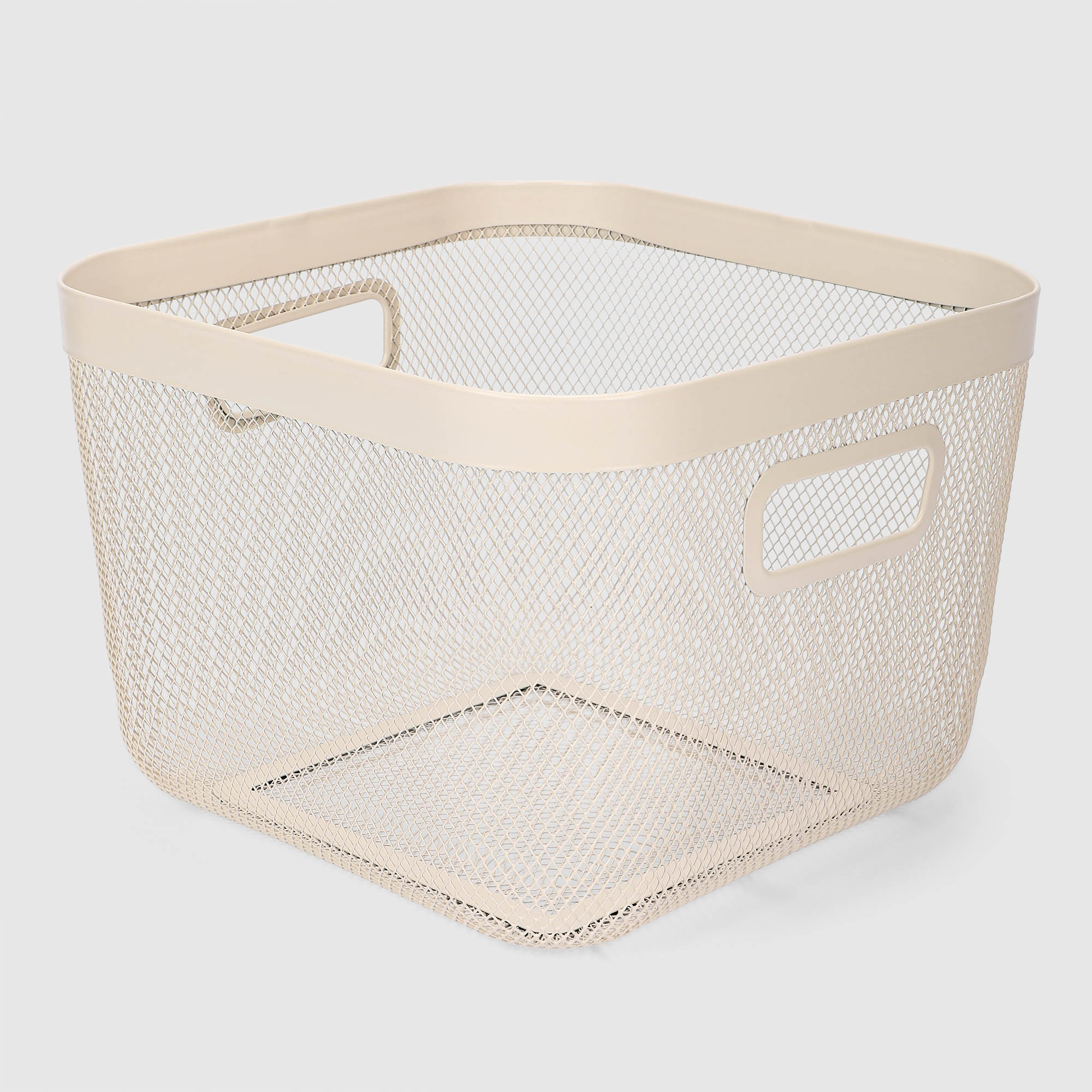 Корзина Yikai металлическая бежевая 24х24х17,5 см
