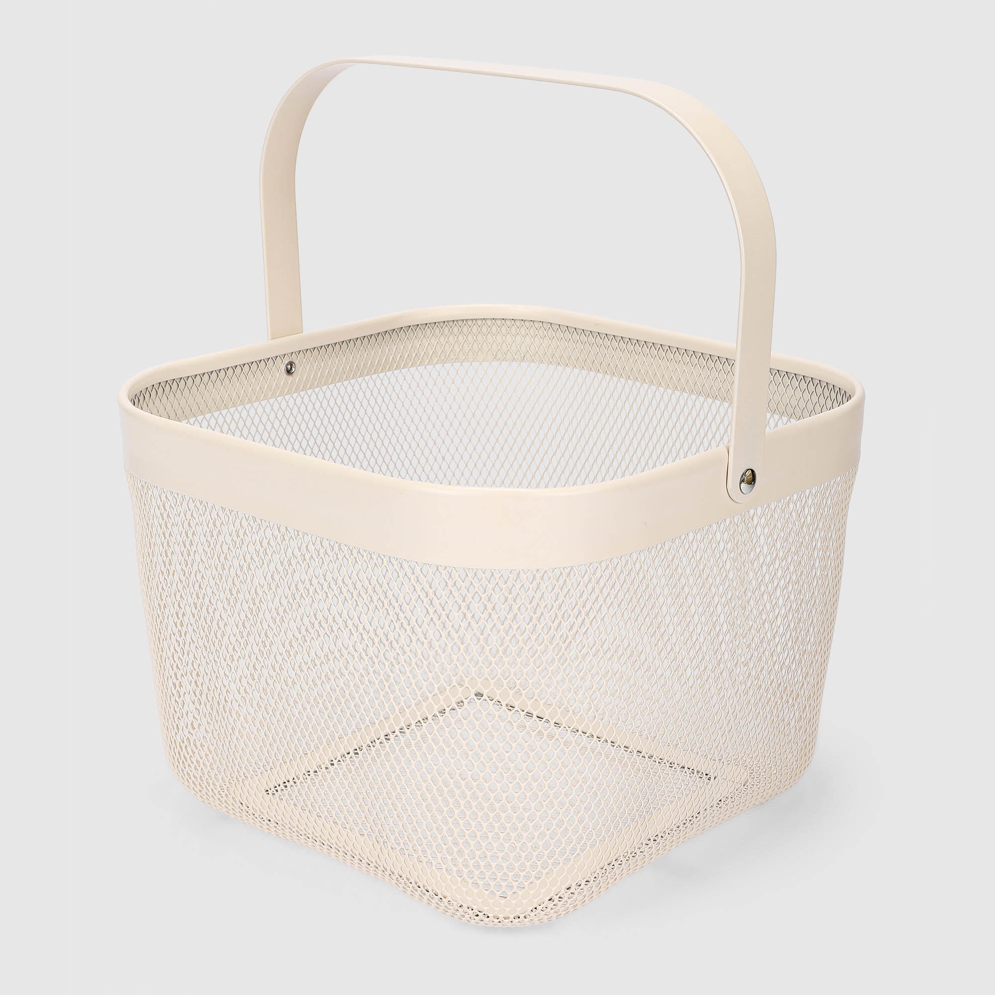 Корзина Yikai металлическая бежевая 24,5х24х18 см