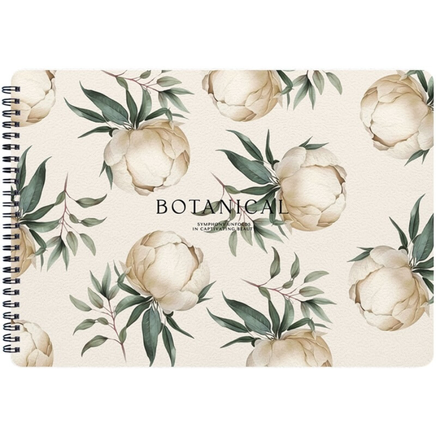 

Альбом для рисования, Be Smart, 299х210 мм, 40 л., мягкий переплет, спираль, бумага 120 г/м2. Коллекция "Peony", айвори