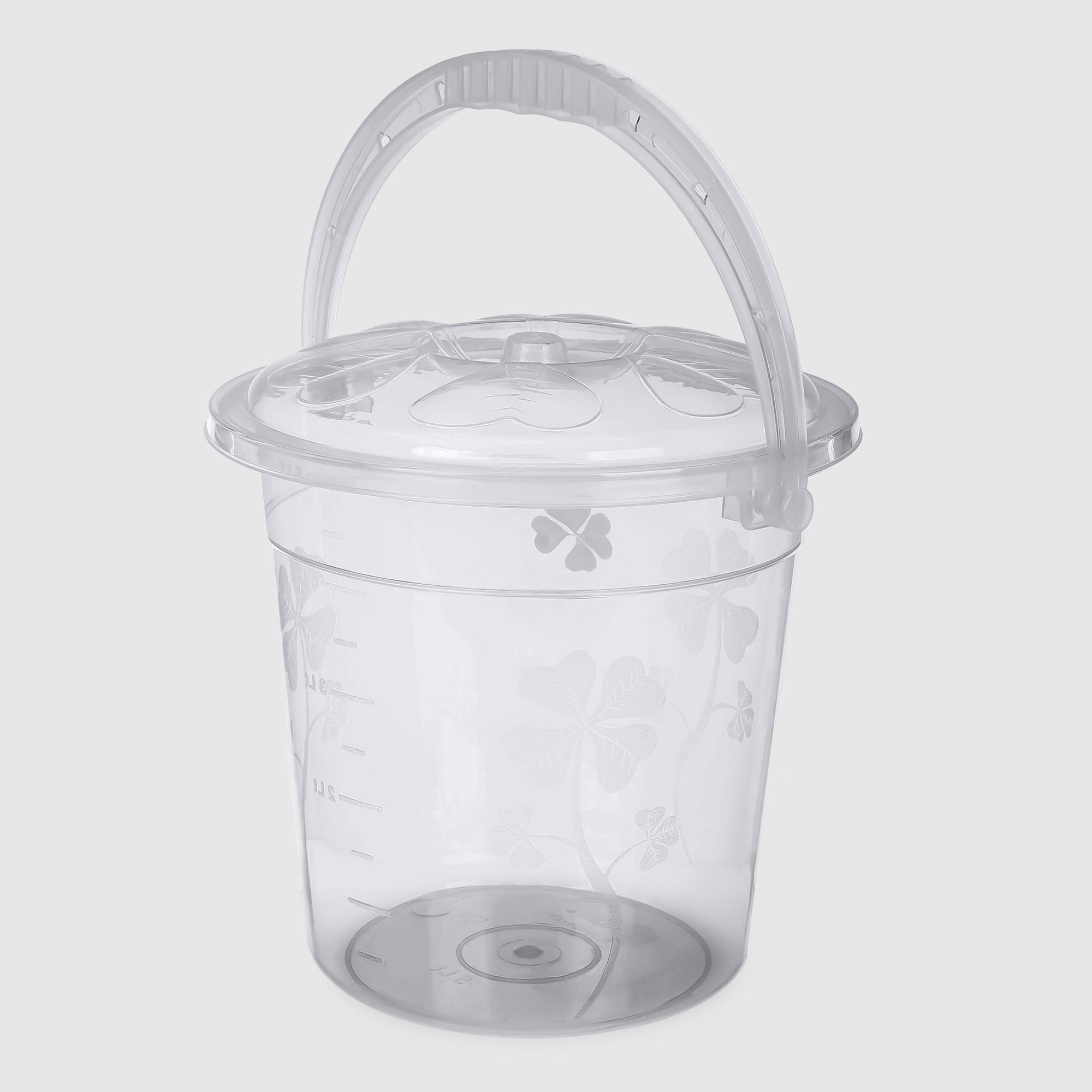 Ведро Asude Plastik Yonca для воды прозрачное 5 л 23х23х24 см 389₽