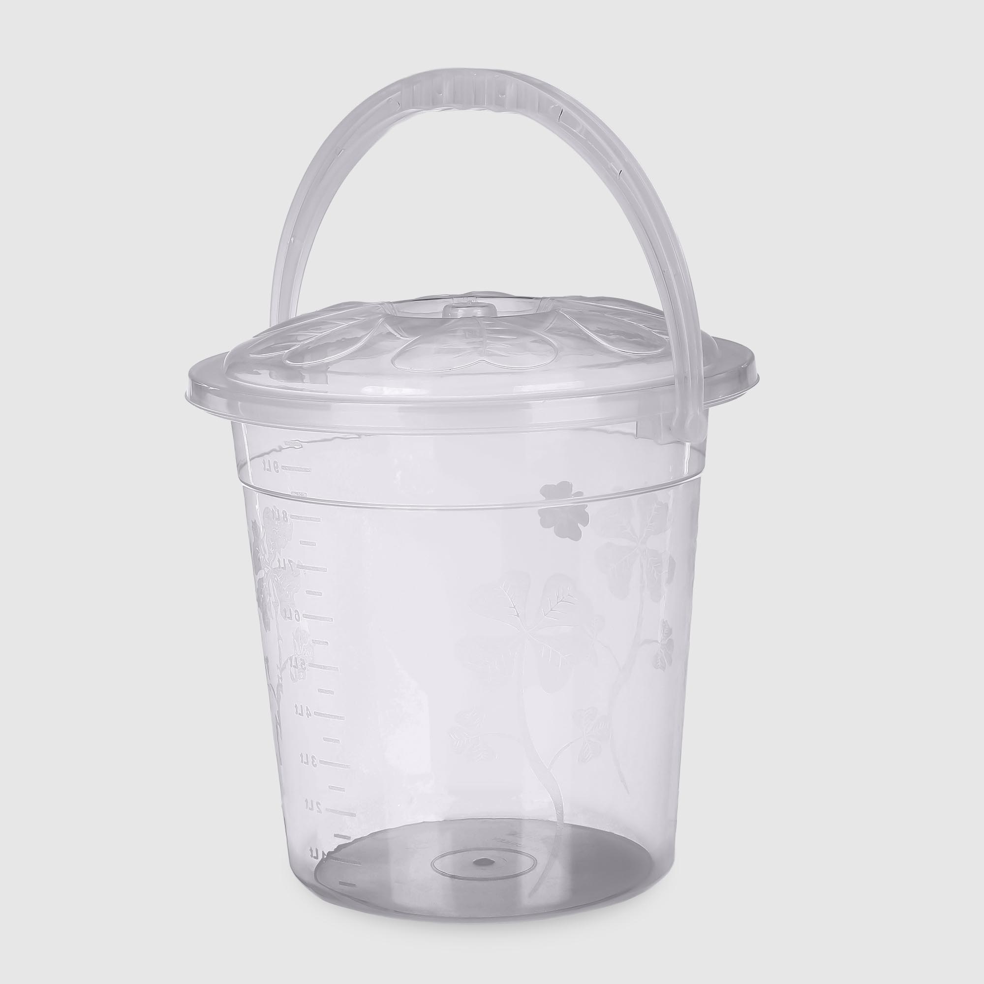 Ведро Asude Plastik Yonca для воды прозрачное 10 л 30х30х29 см 539₽