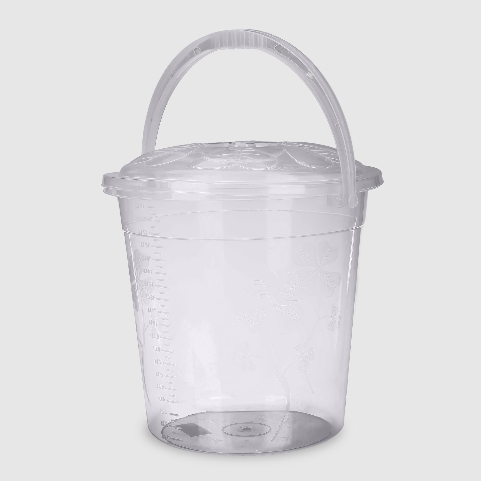 Ведро Asude Plastik Yonca для воды прозрачное 20 л 37х37х34 см 829₽