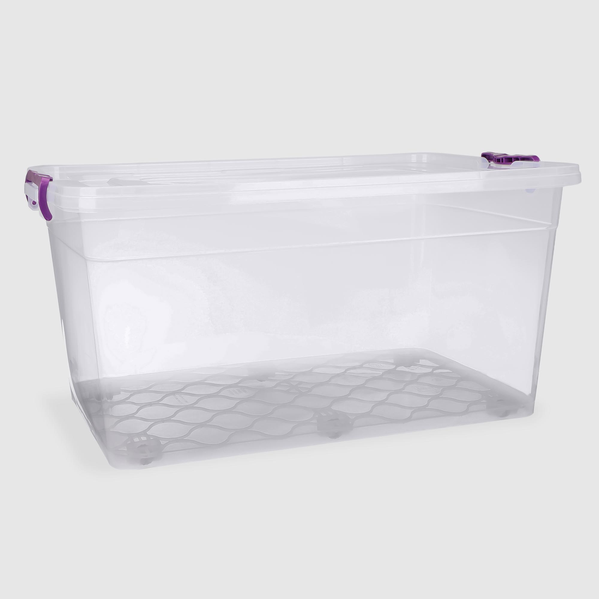 Ящик для хранения Asude Plastik на колёсах прозрачный 80 л 72х46х355 см 1959₽