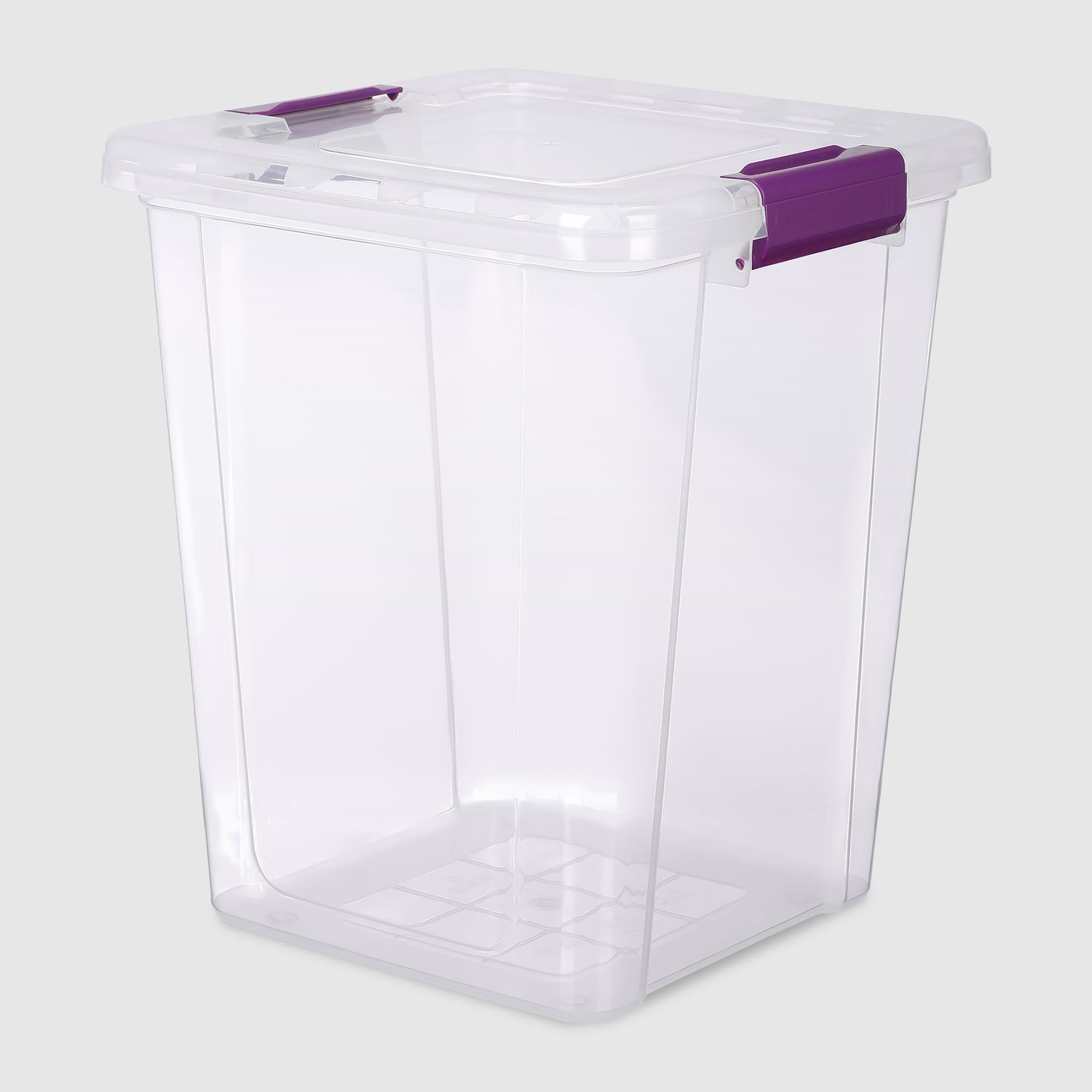 Ящик для хранения Asude Plastik глубокий прозрачный 20 л 30х30х37 см 679₽