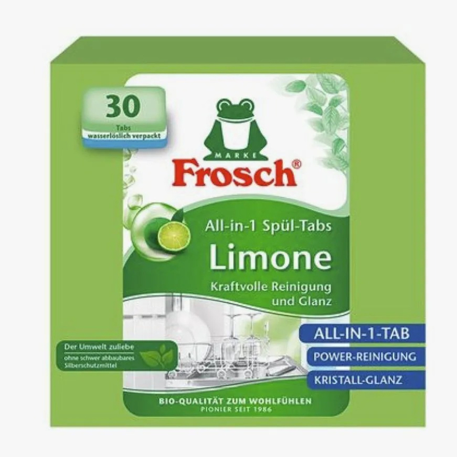 Таблетки для мытья посуды в ПММ Frosch Лайм 30 шт
