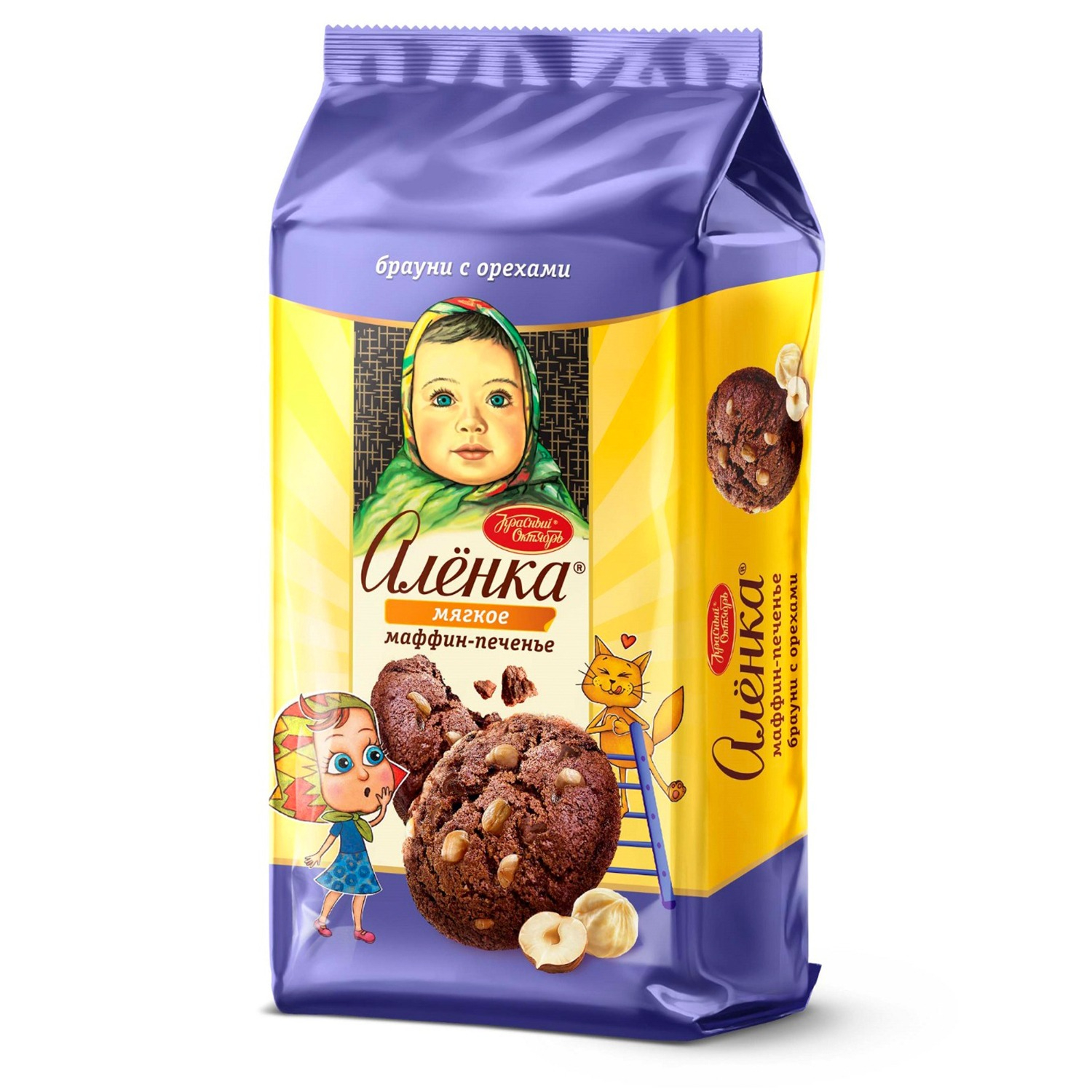 Печенье брауни Алёнка Рот Фронт шоколад орехи 138 г 97₽