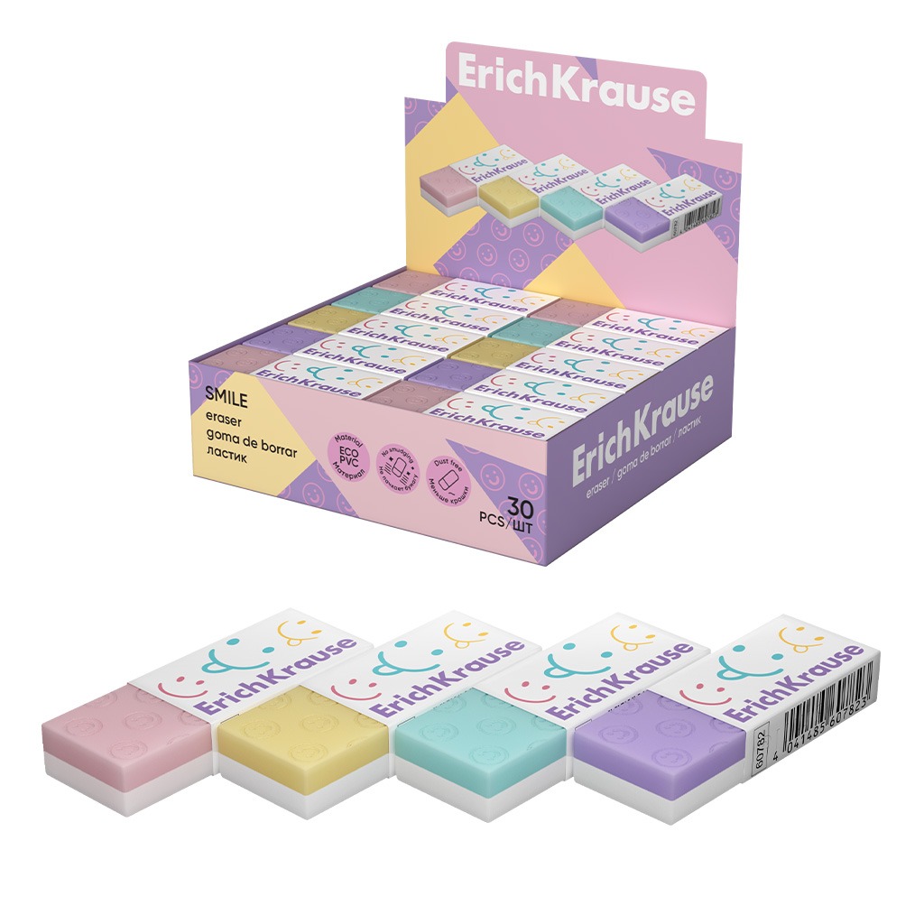 Ластик Erich Krause Smile в ассортименте