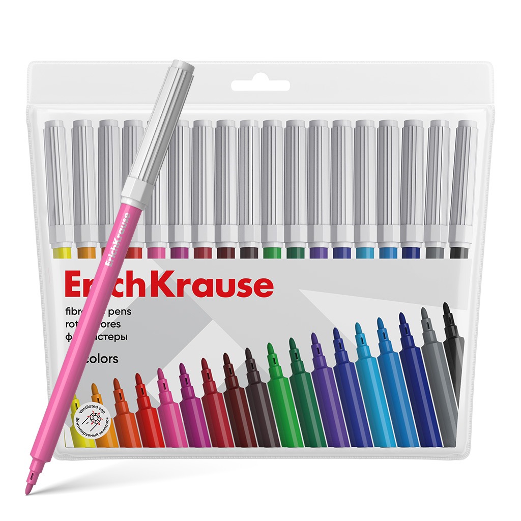 Фломастеры Erich Krause в футляре 18 шт 399₽