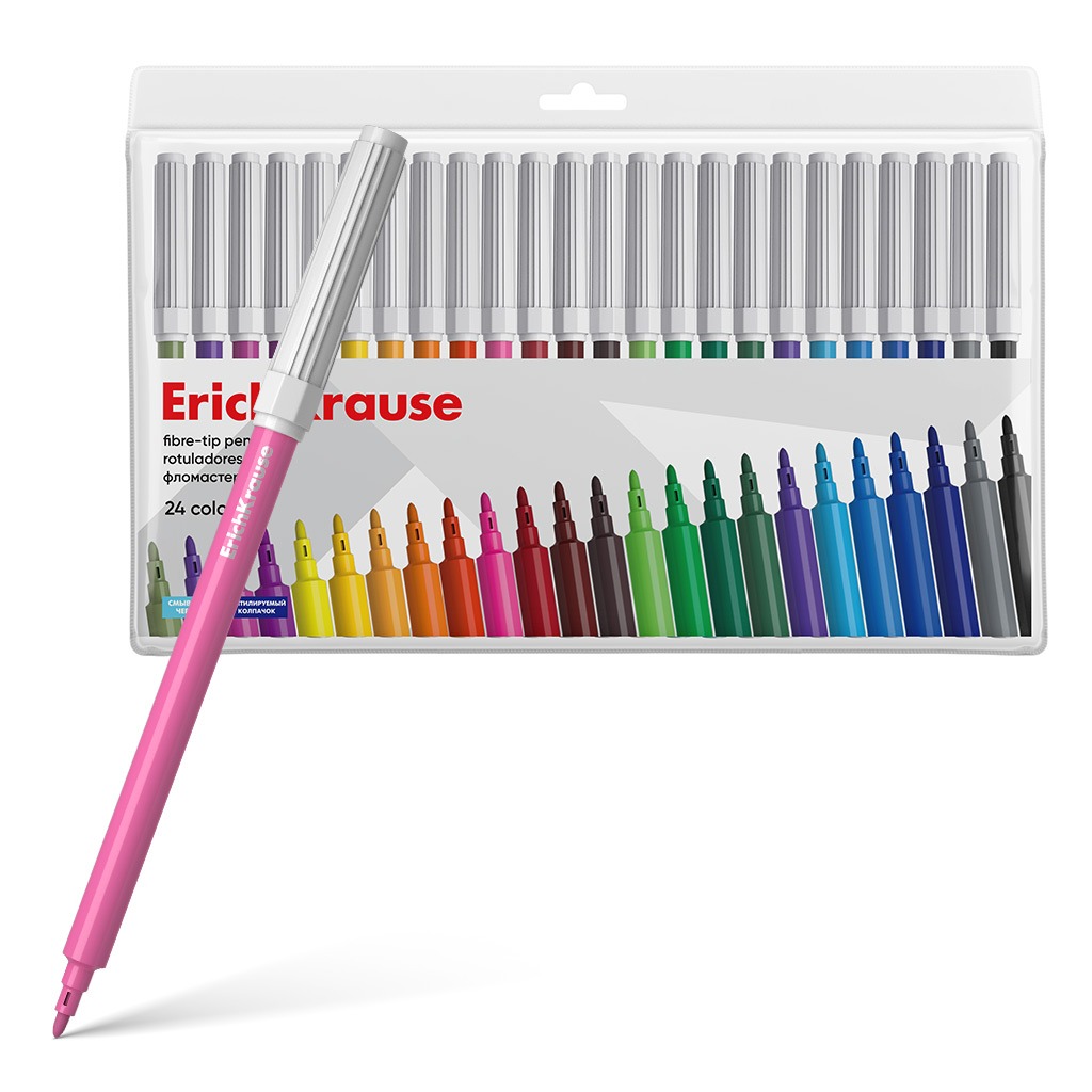 Фломастеры Erich Krause в футляре 24 шт 499₽