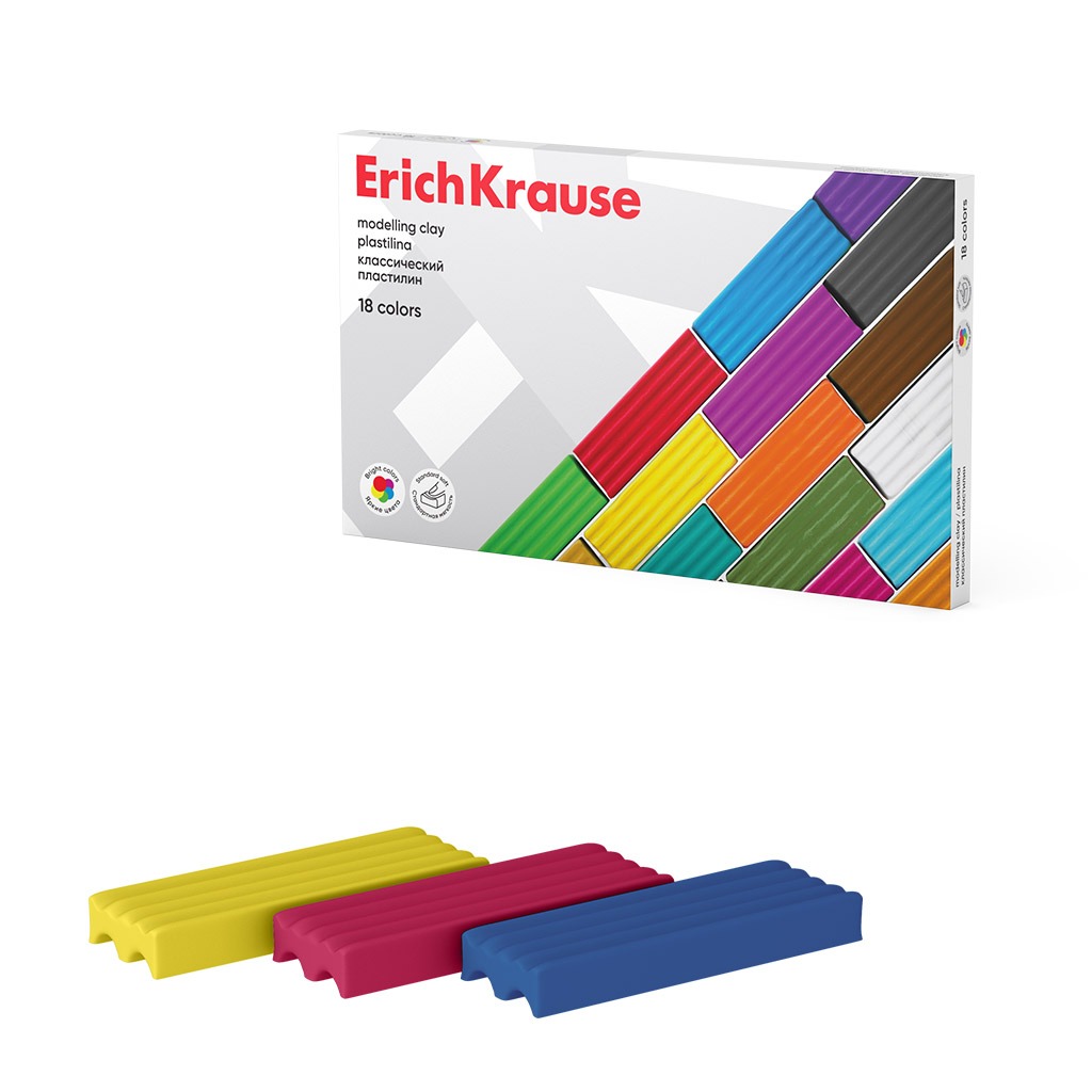 Пластилин классический Erich Krause 18 цветов 288 г 309₽