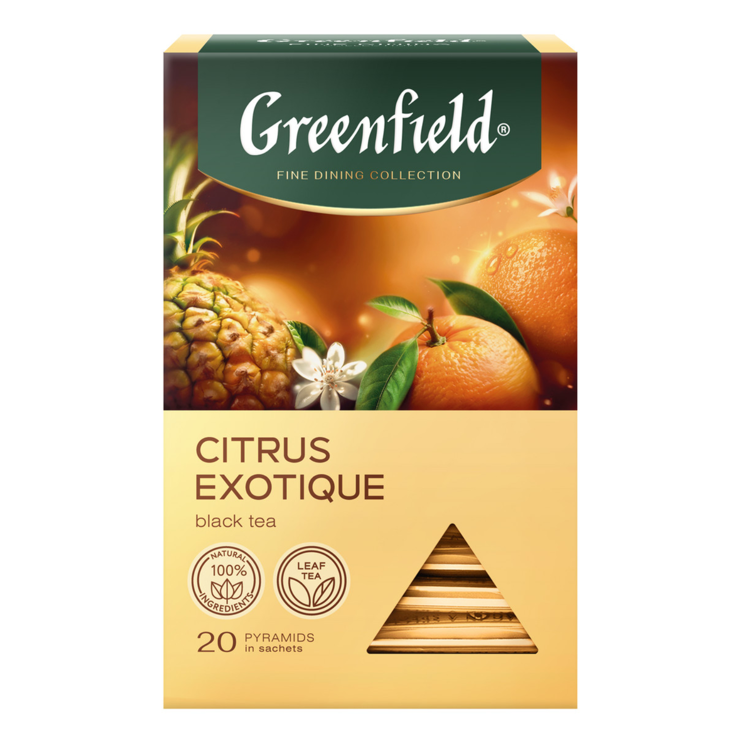Чай чёрный Гринфилд цитрус экзотик 1,8 г, 20 пакетиков