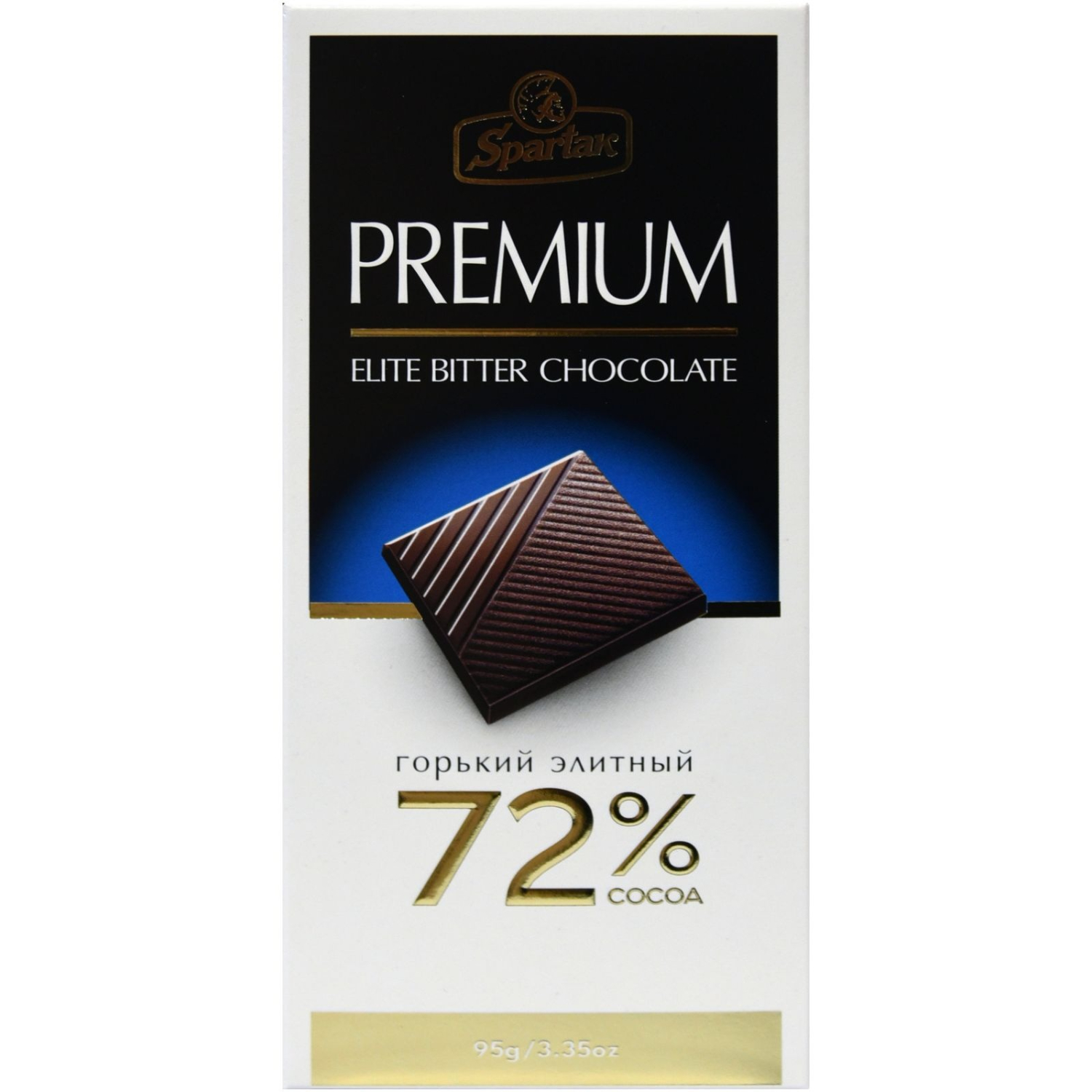 Шоколад Спартак горький элитный 72%, 95 г