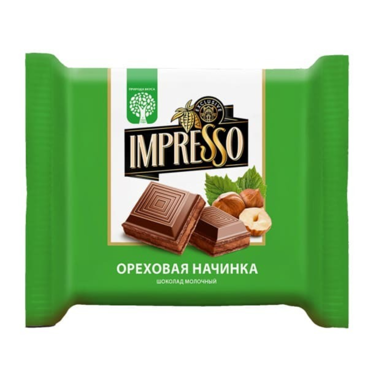 Шоколад Impresso молочный, с ореховой начинкой 75 г