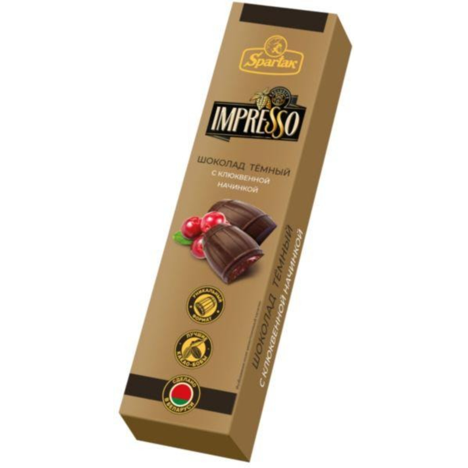 Шоколад Impresso тёмный с клюквенной начинкой 70 г 179₽