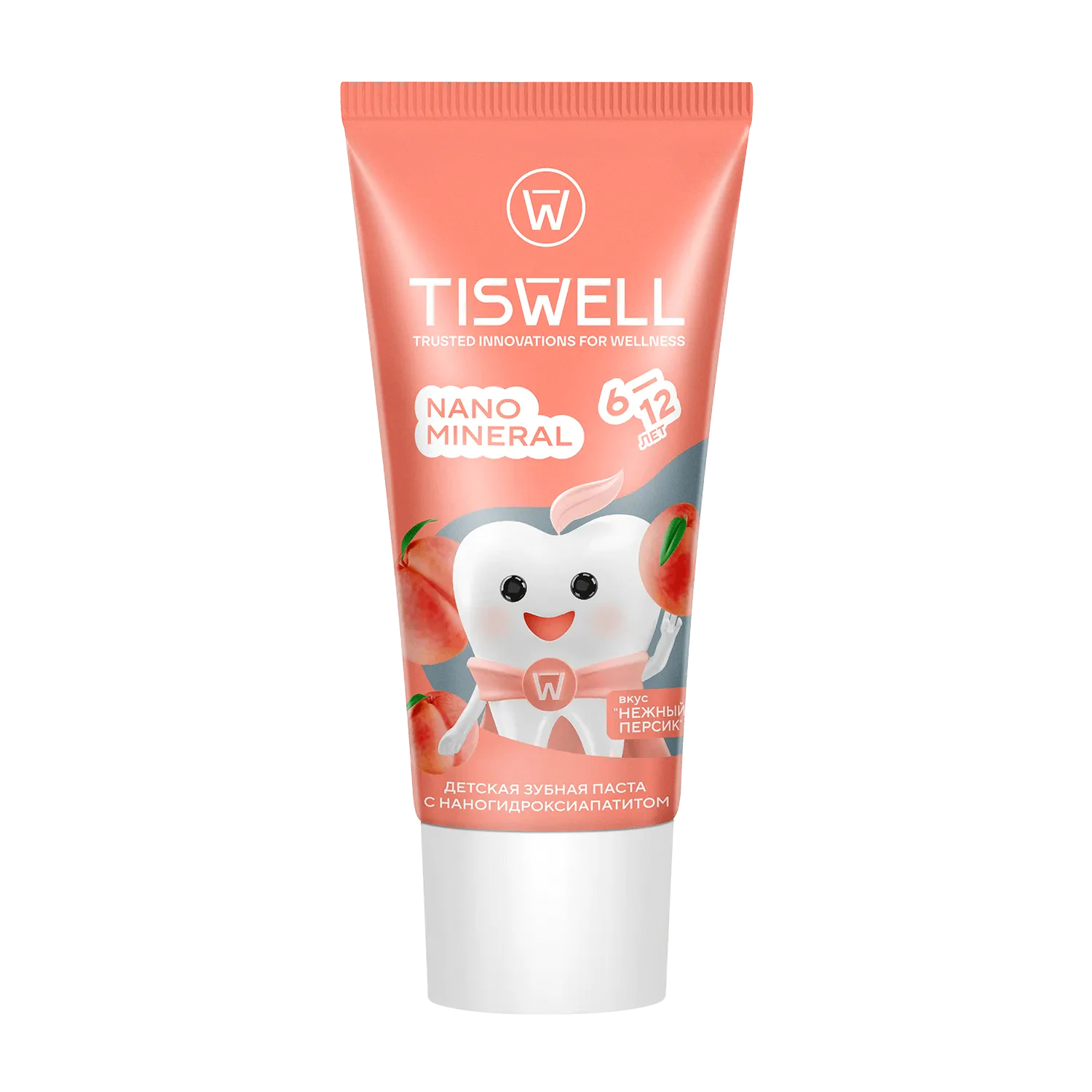 Детская зубная паста Tiswell Nano mineral реминерализирующая со вкусом нежного персика 6 70 RDA 60 г 229₽