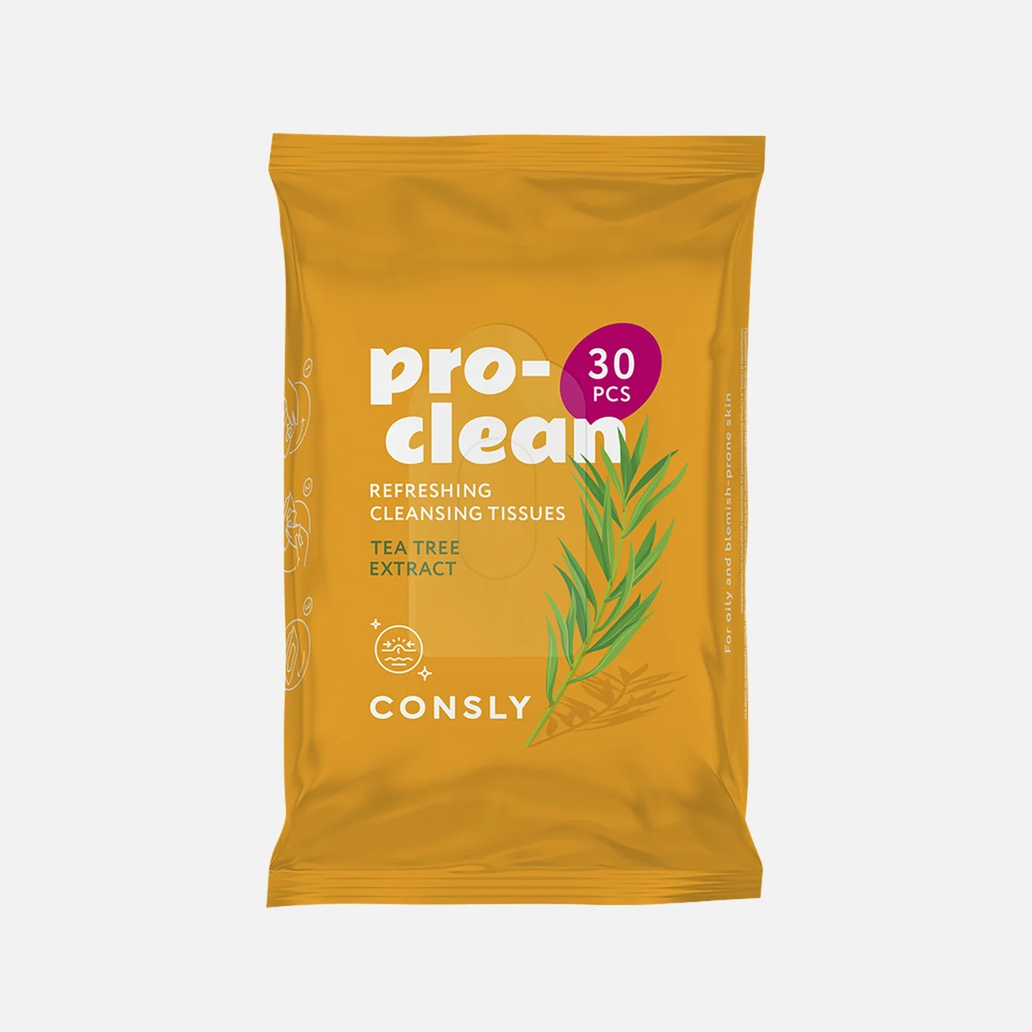 Салфетки мицеллярные Consly с экстрактом чайного дерева 30 шт 189₽