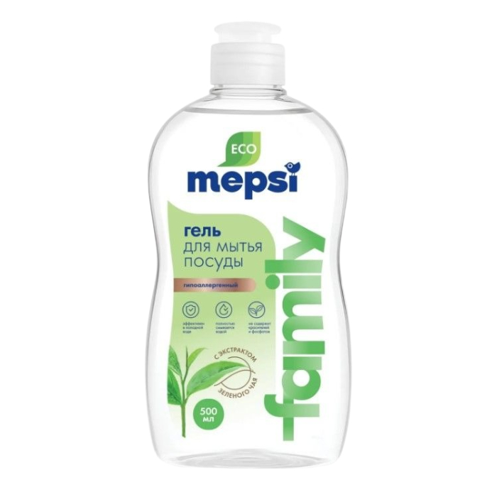 Гель для мытья посуды Mepsi Family с экстрактом зелёного чая 05 л 229₽
