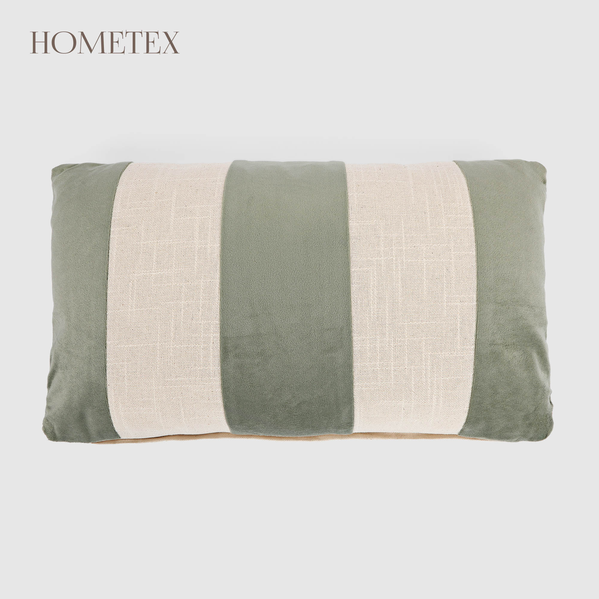 Подушка декоративная Hometex пэчворк бархат 30x50 см зеленая