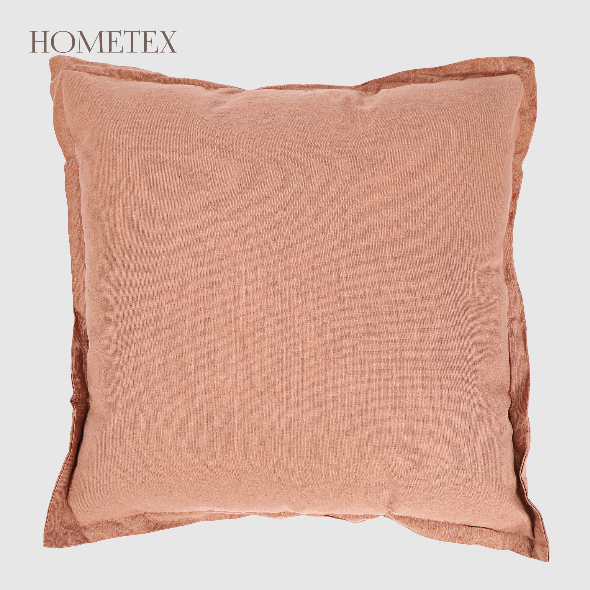Подушка декоративная Hometex льняная с бортом 45x45 см терракота