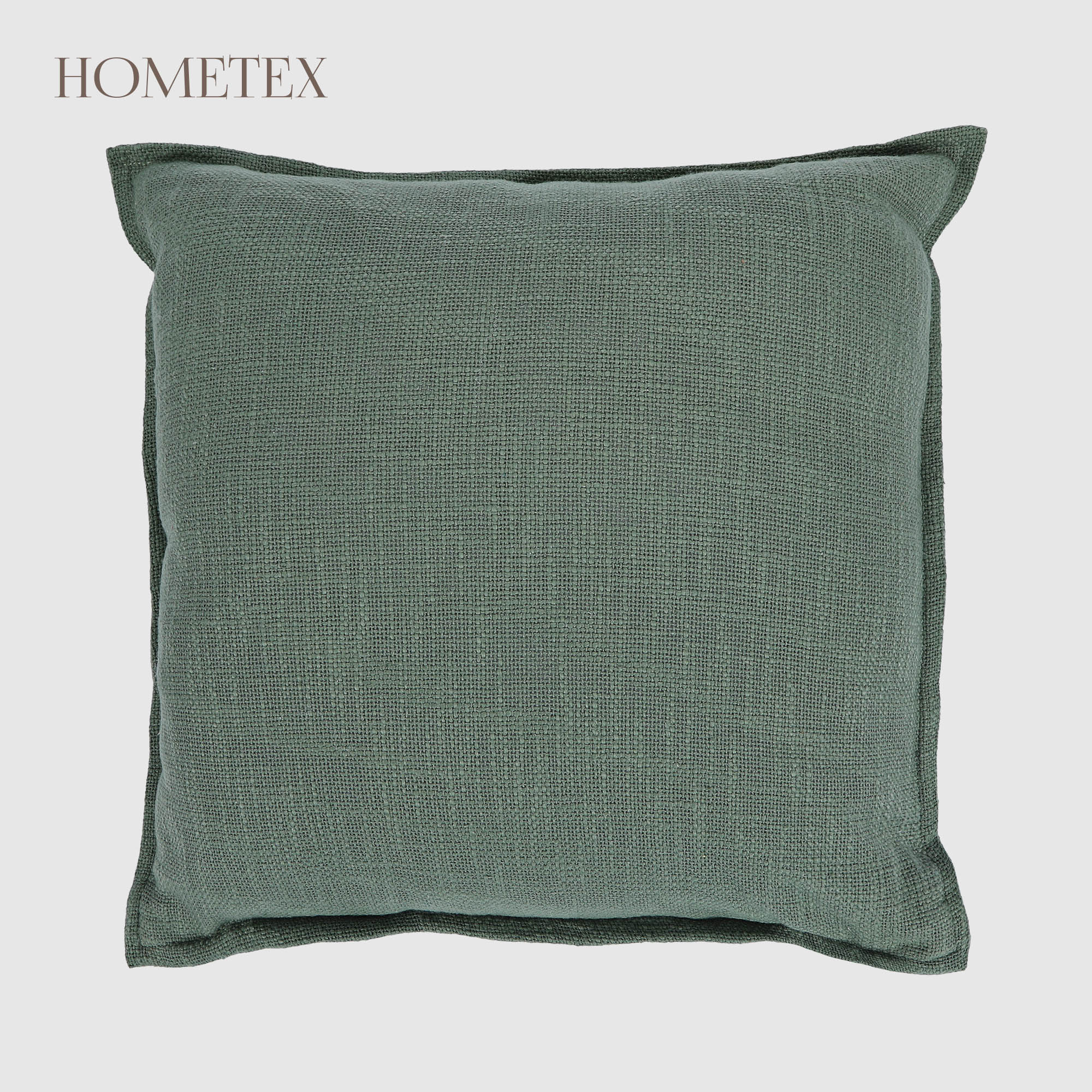 Подушка декоративная Hometex льняная с бортом 43x43 см зеленая
