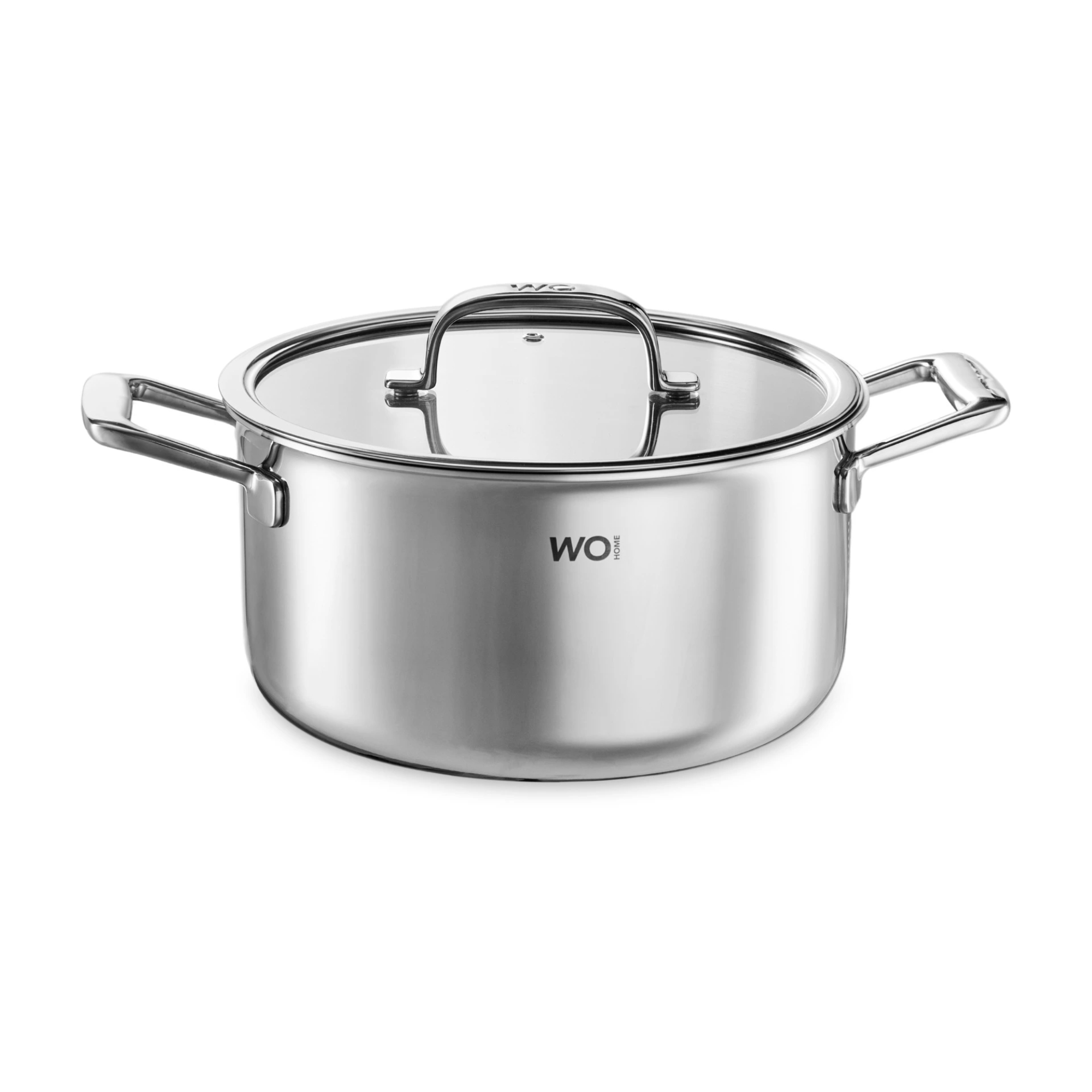 Кастрюля со стеклянной крышкой WO Home Verona 56 л 24х125 см сталь нержавеющая 1810 11999₽