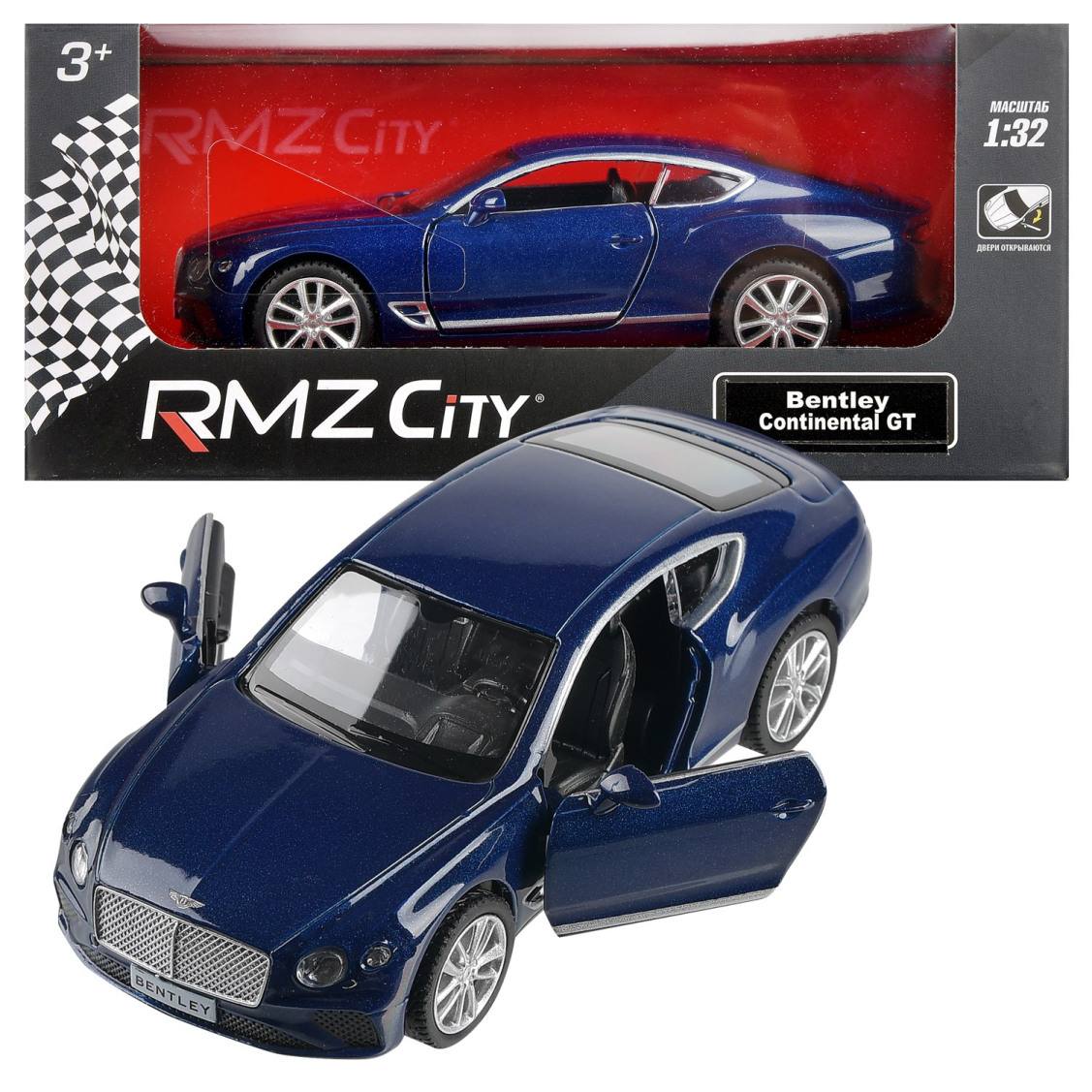 Машинка металлическая RMZ City The Bentley Continental GT 2018 масштаб 139 Лицензионная модель Фрикционный механизм 329₽