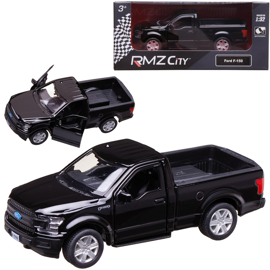 Машинка металлическая RMZ City Ford F150 2018 масштаб 144 Лицензионная модель Фрикционный механизм 329₽