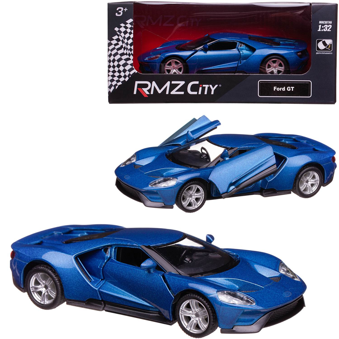 Машинка металлическая RMZ City Ford GT 2019 масштаб 139 Лицензионная модель Фрикционный механизм 329₽