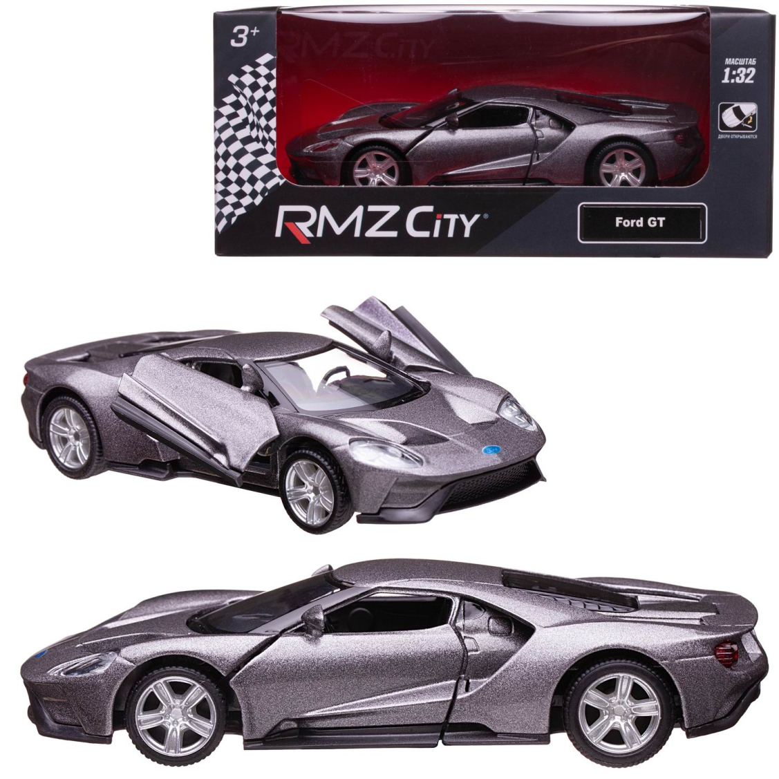 Машинка металлическая RMZ City Ford GT 2019 масштаб 139 Лицензионная модель Фрикционный механизм 329₽