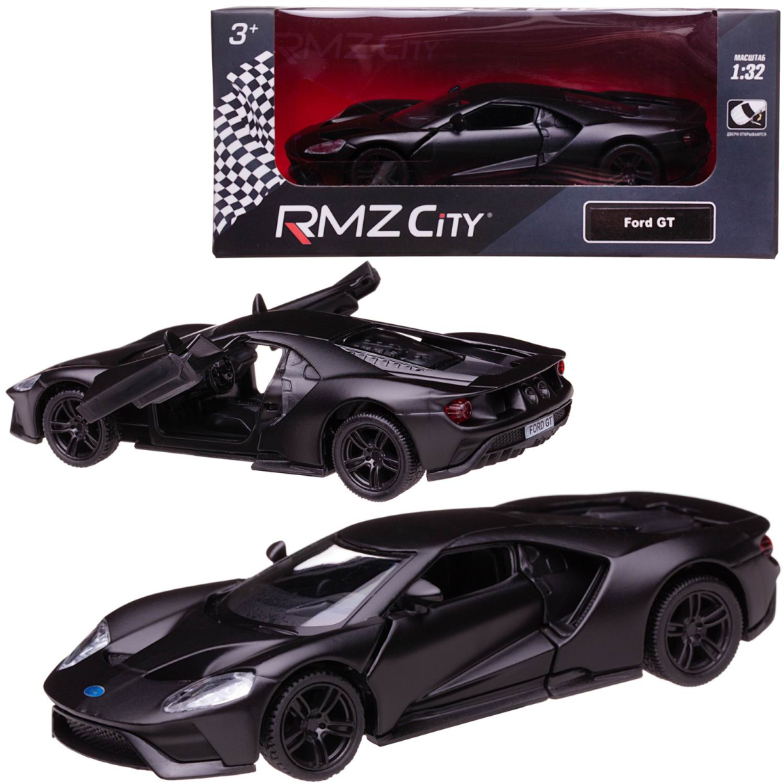Машинка металлическая RMZ City Ford GT 2019, масштаб 1:39 Лицензионная модель. Фрикционный механизм.