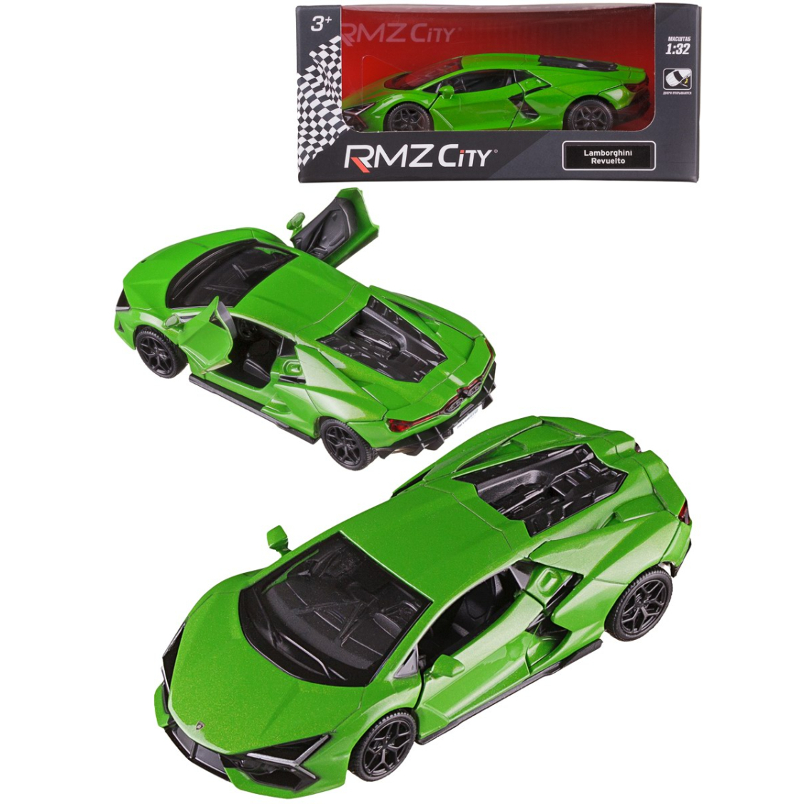 Машинка металлическая RMZ City Lamborghini Revuelto масштаб 139 Лицензионная модель Фрикционный механизм 329₽