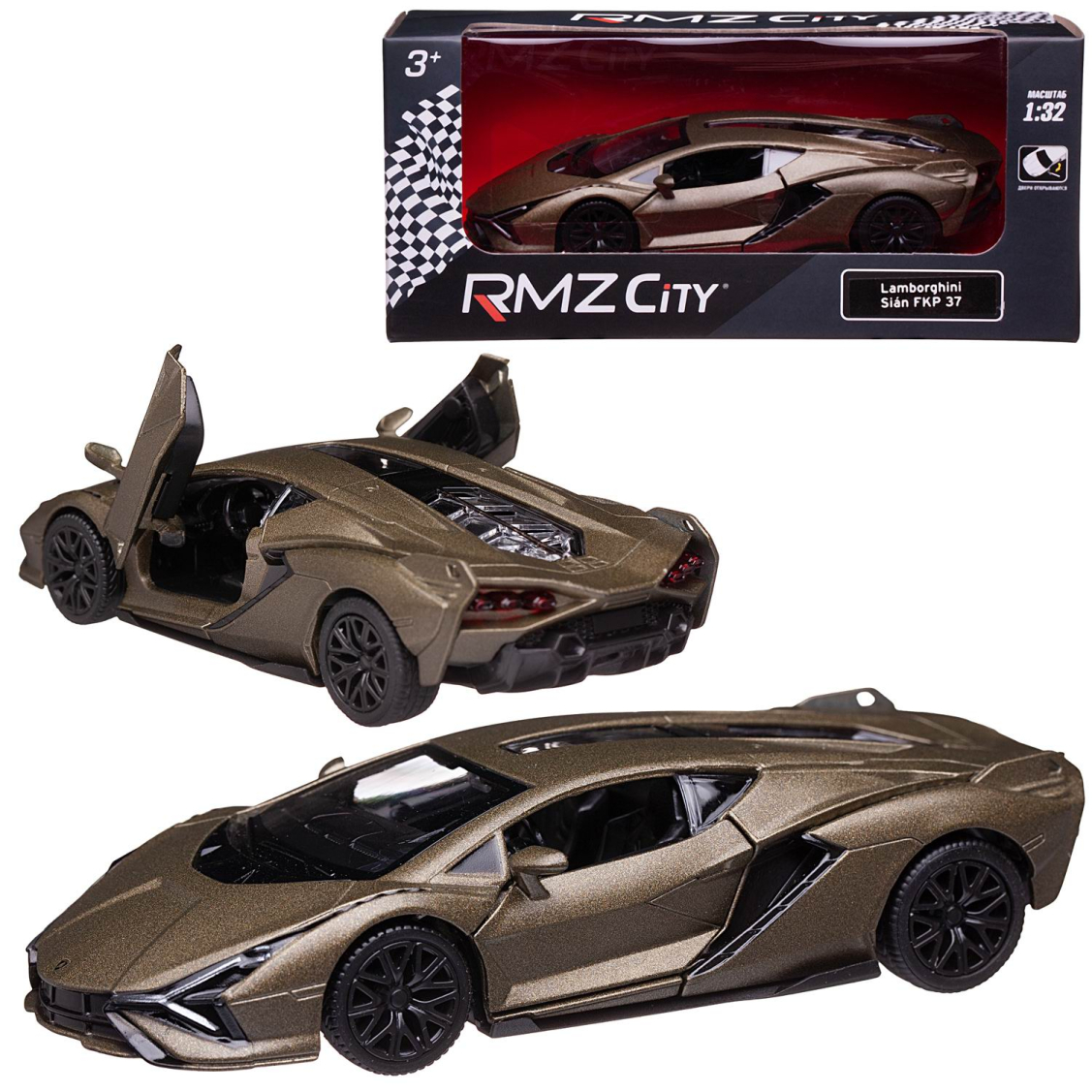 Машинка металлическая RMZ City Lamborghini Sian FKP37 , масштаб 1:40 Лицензионная модель. Фрикционный механизм.