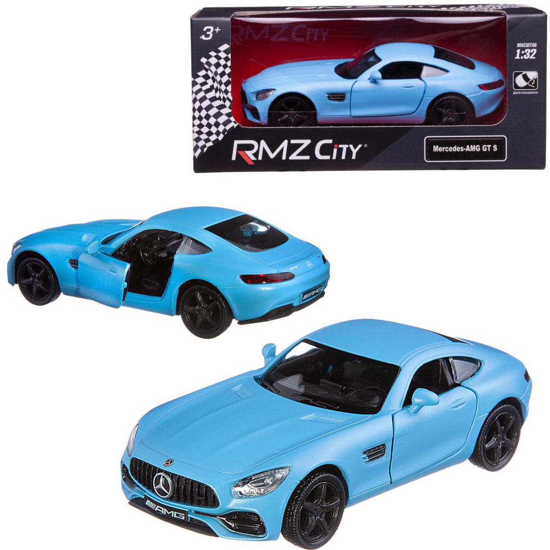 Машинка металлическая RMZ City Mercedes-Benz GT S AMG 2018, масштаб 1:37 Лицензионная модель. Фрикционный механизм.