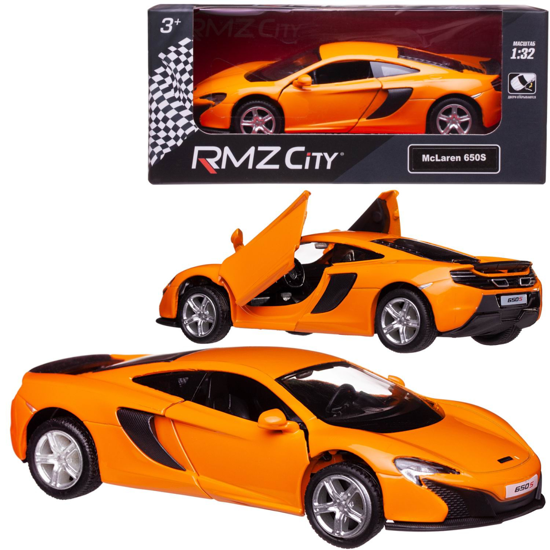 Машинка металлическая RMZ City McLaren 650S масштаб 134 Лицензионная модель Фрикционный механизм 329₽