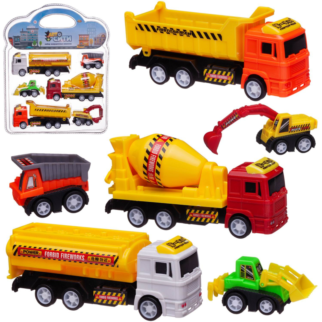 Игровой набор Abtoys АвтоСити Спецтехника 6 инерционных машинок 569₽
