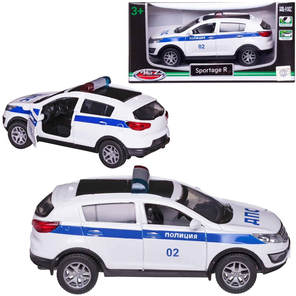 Машинка MSZ Kia sportage R (полиция) масштаб 1:43
